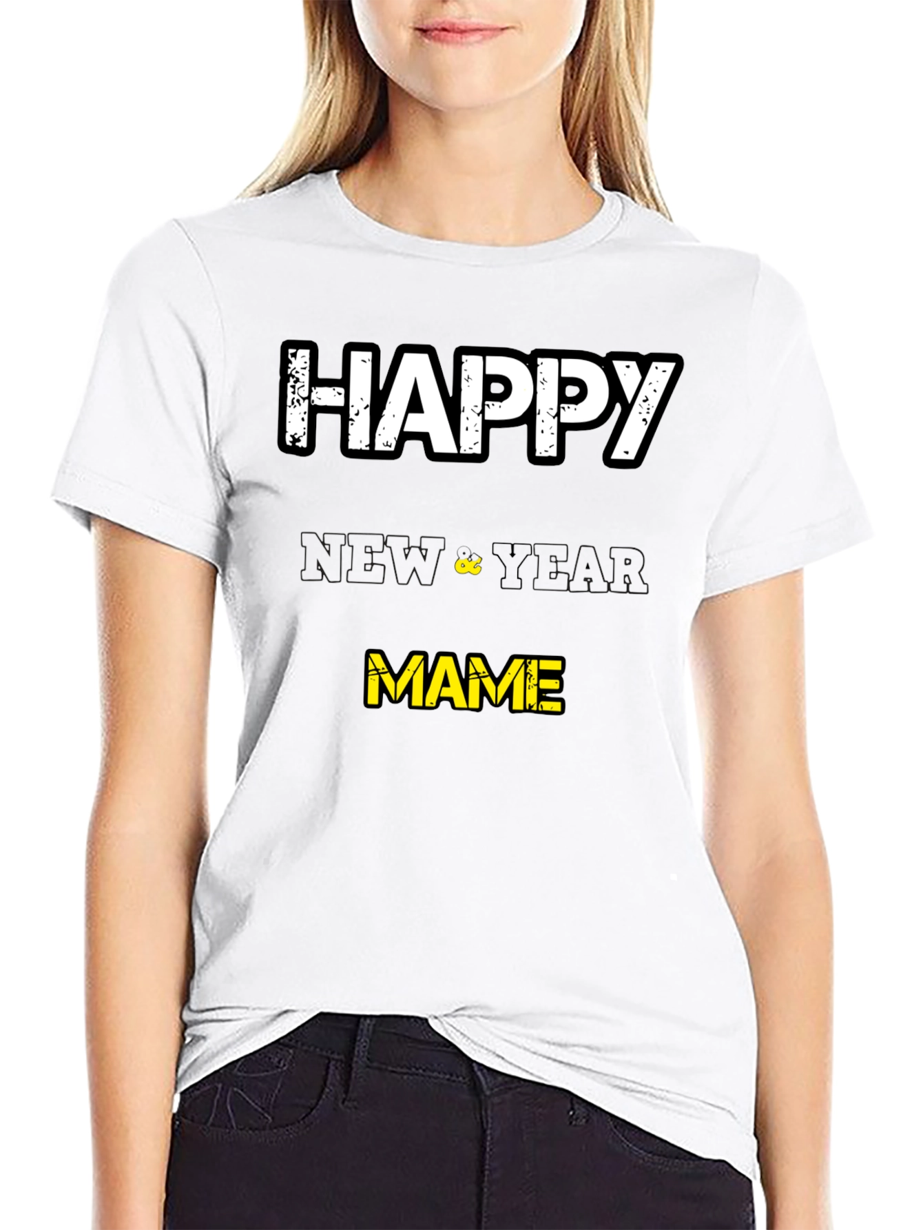 Happy New Year Mame T-Shirt - Black