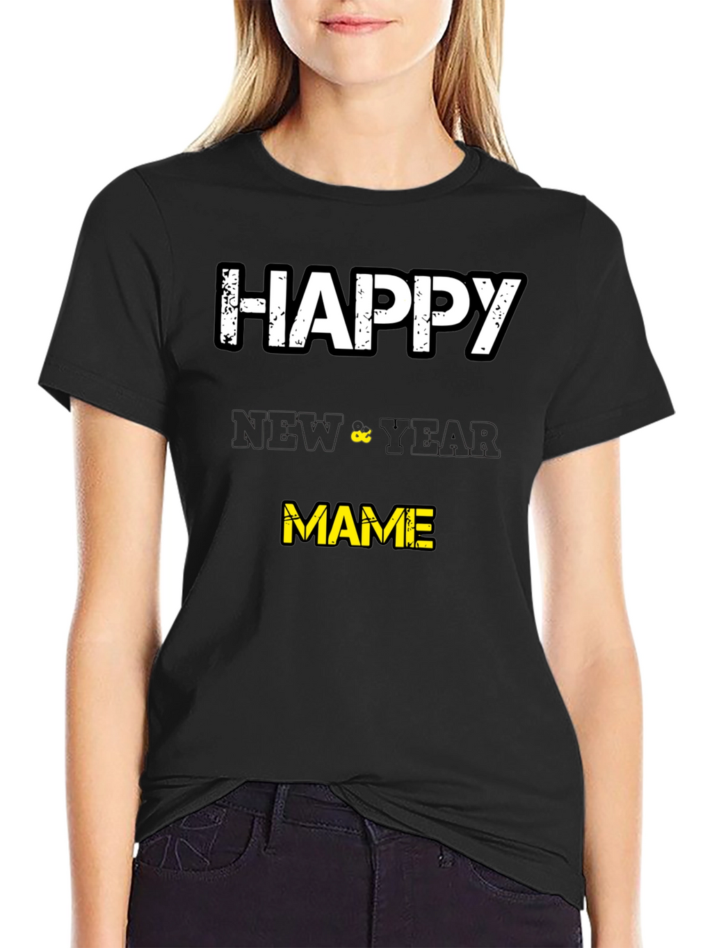 Happy New Year Mame T-Shirt - Black