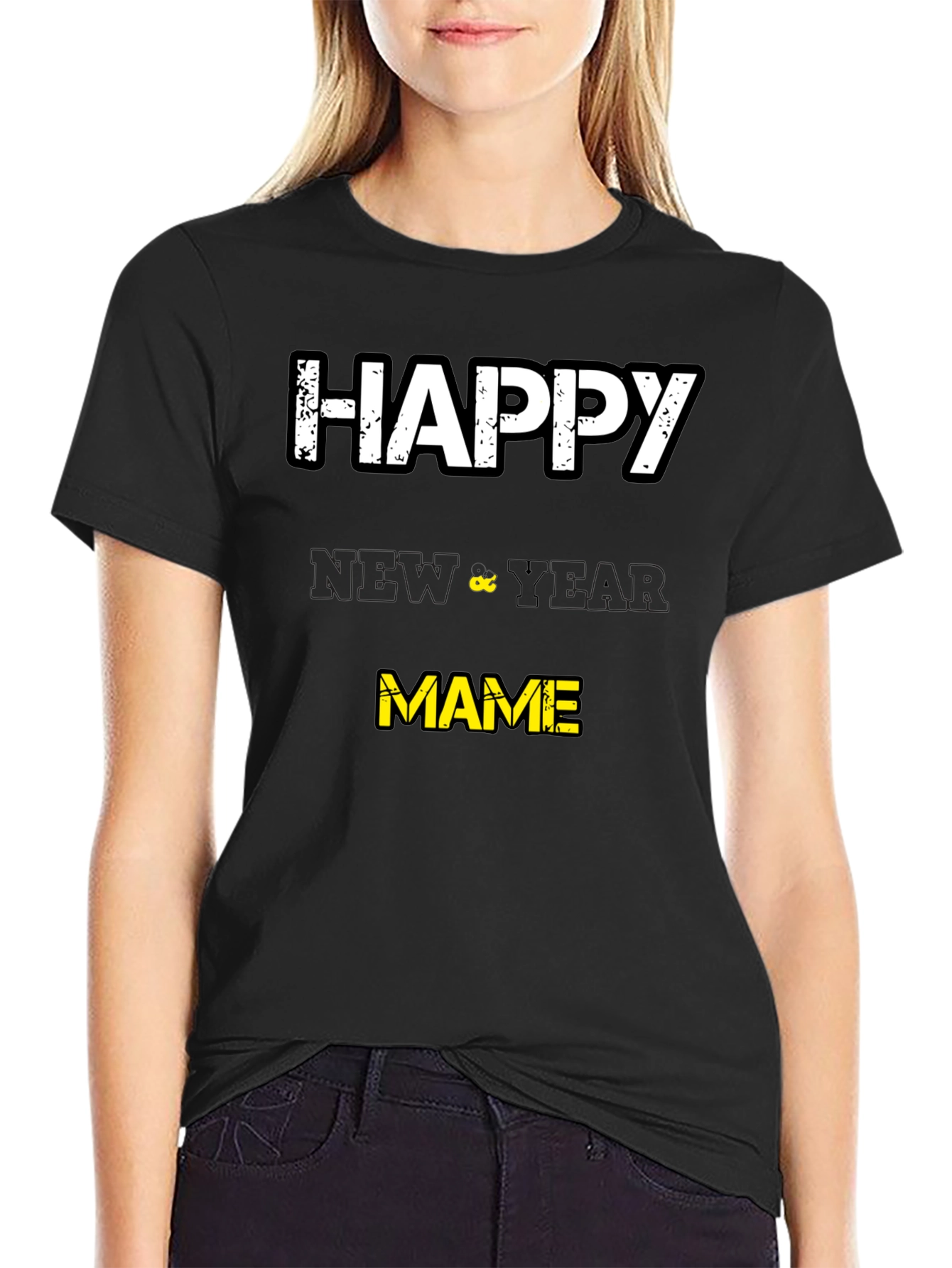 Happy New Year Mame T-Shirt - Black