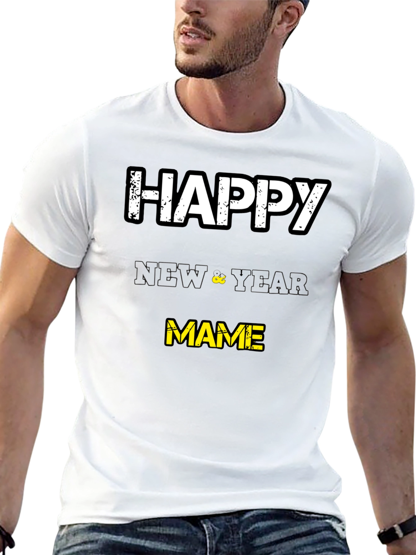 Happy New Year Mame T-Shirt - Black