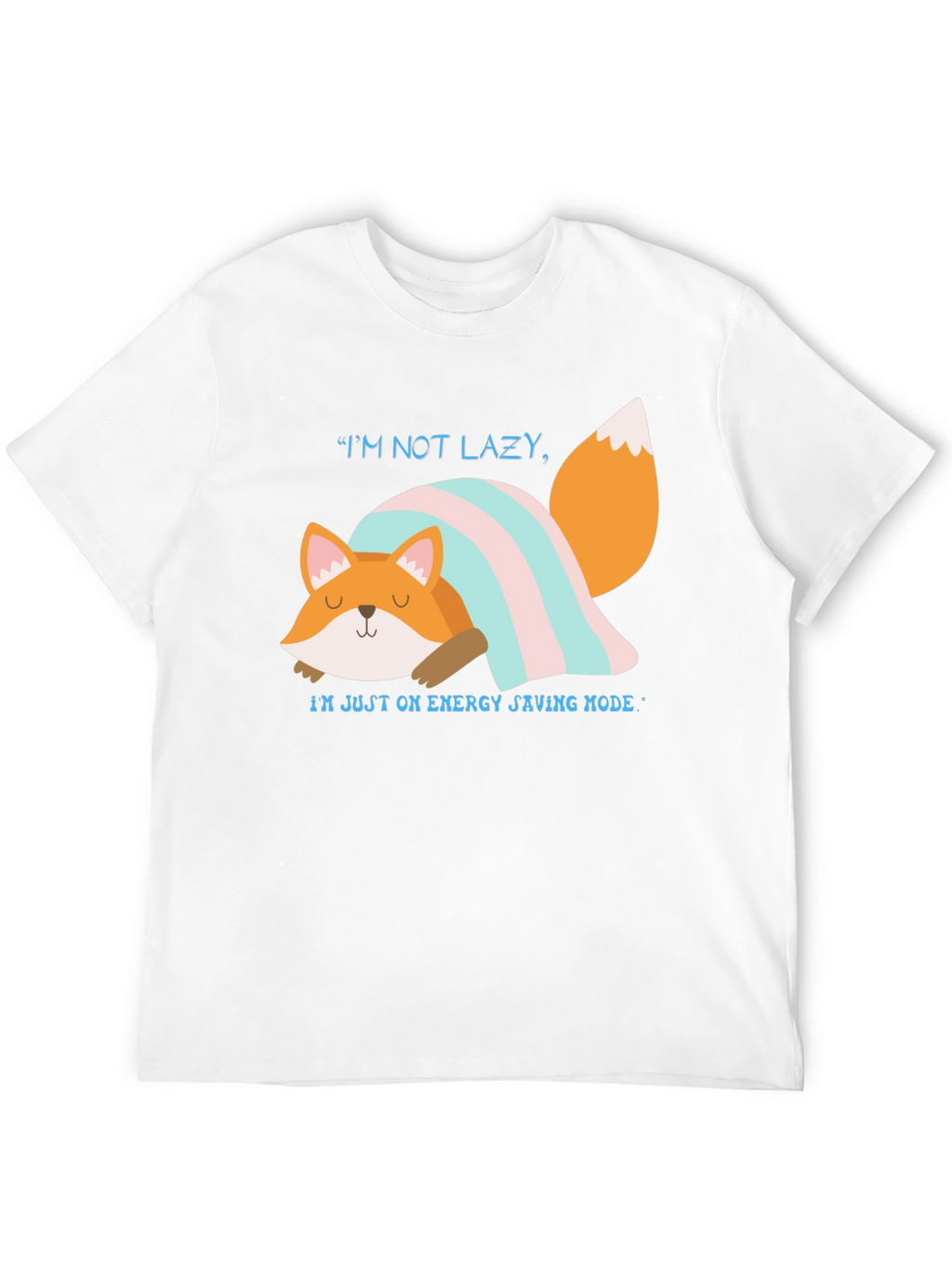 Lazy Fox Energy Saving Mode Graphic T-Shirt