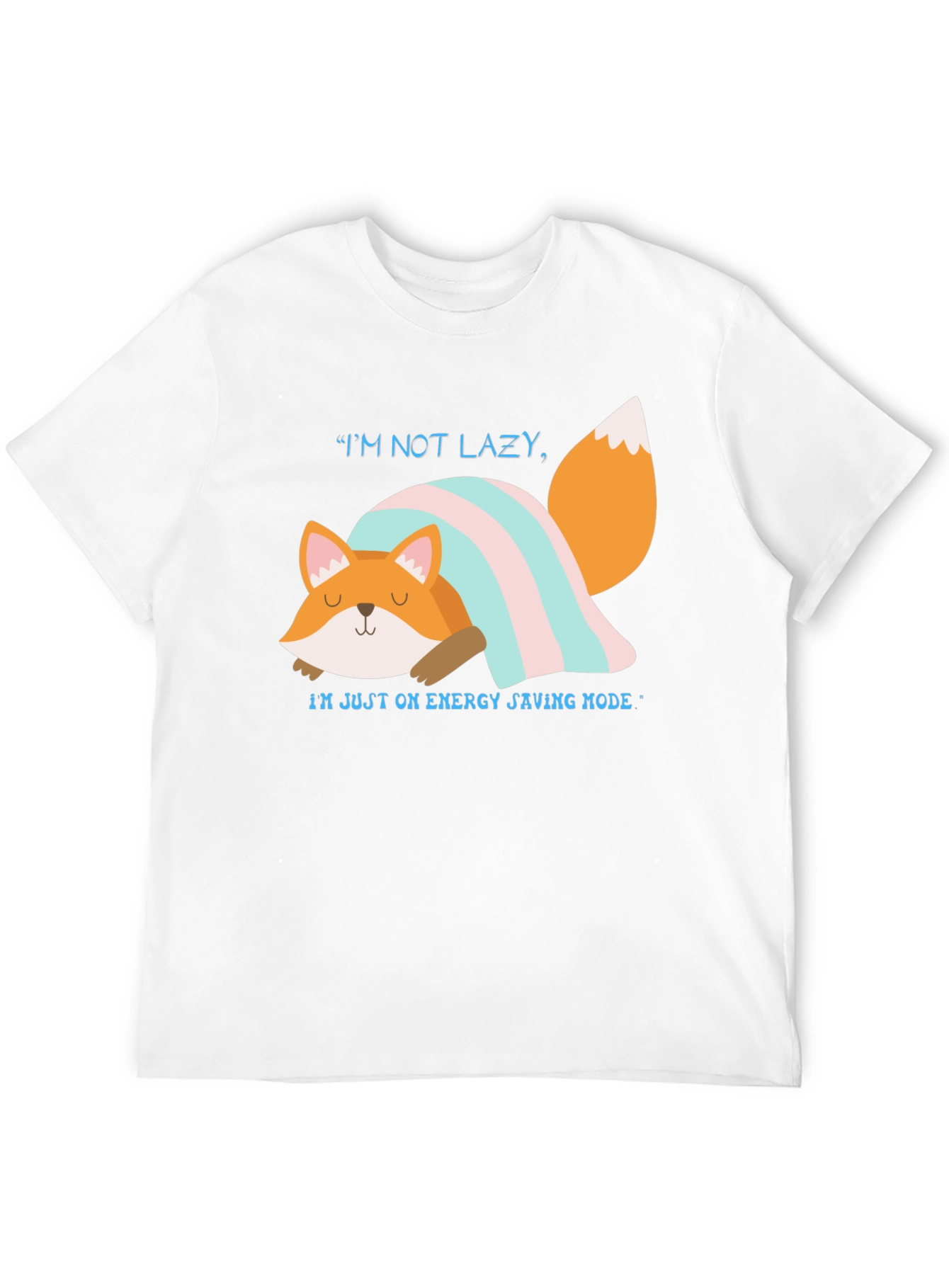 Lazy Fox Energy Saving Mode Graphic T-Shirt