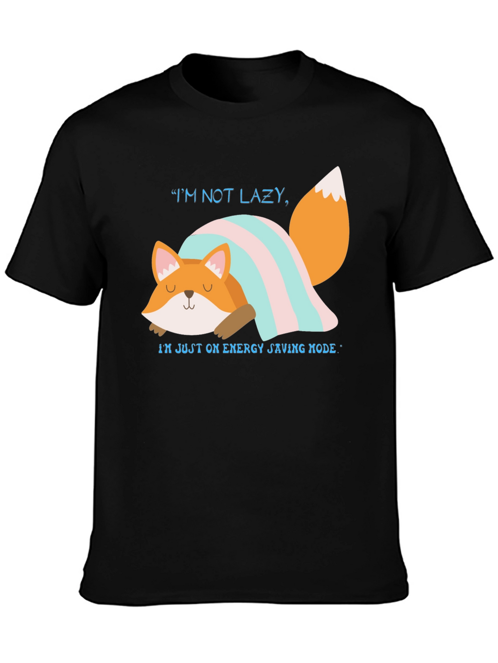Lazy Fox Energy Saving Mode Graphic T-Shirt
