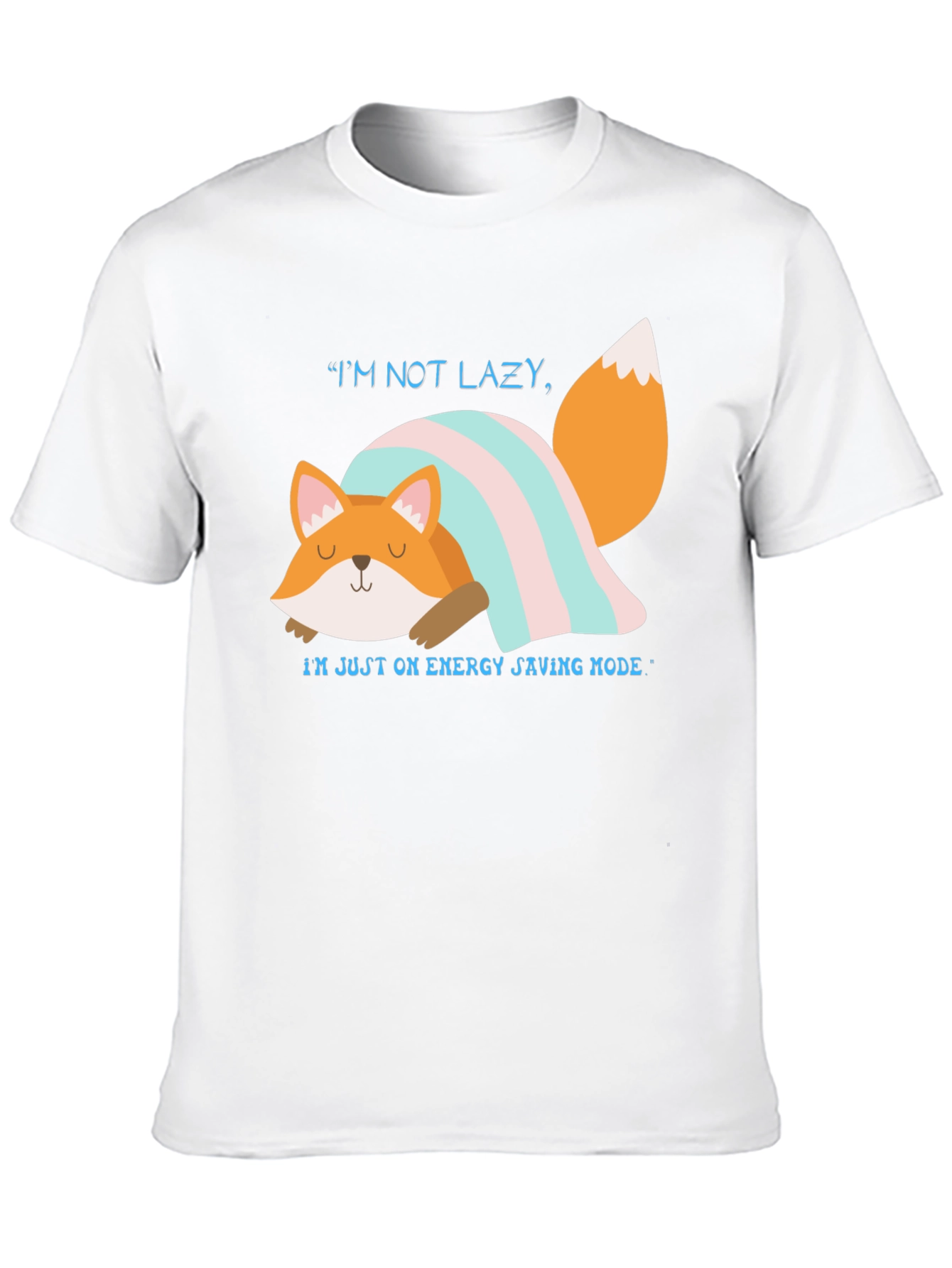 Lazy Fox Energy Saving Mode Graphic T-Shirt