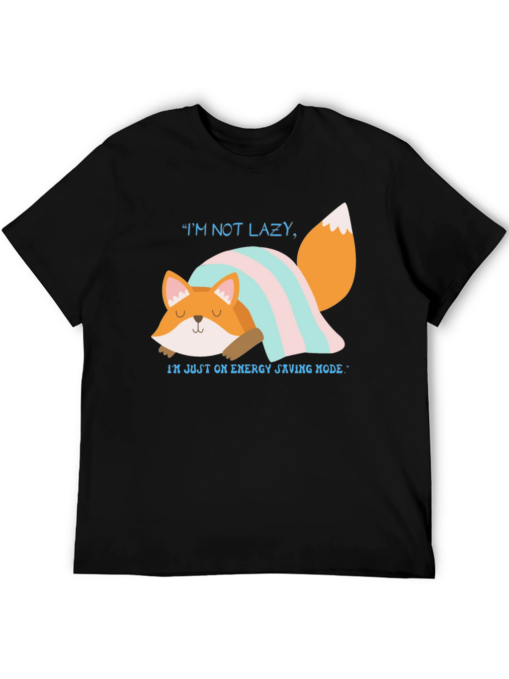 Lazy Fox Energy Saving Mode Graphic T-Shirt