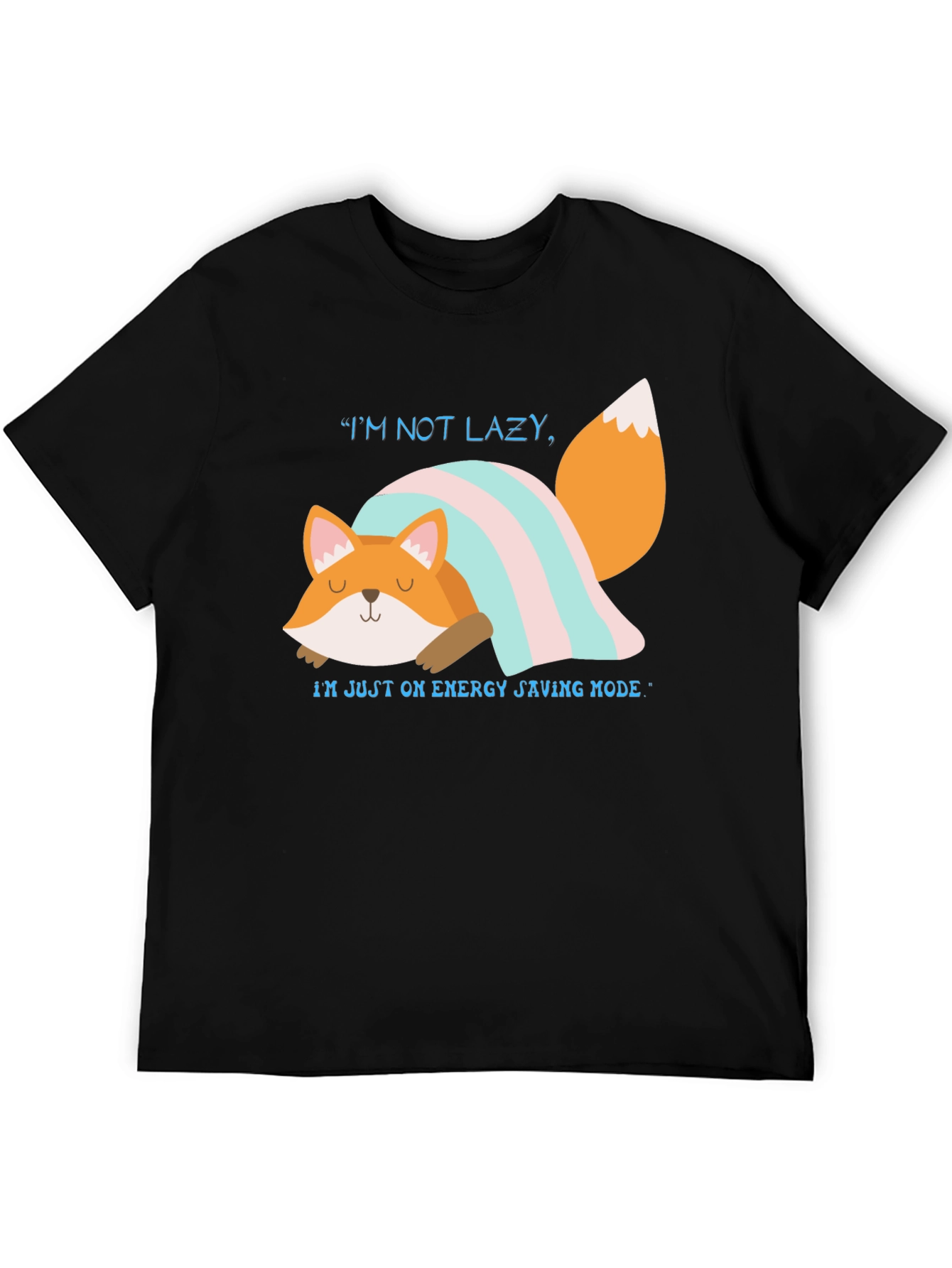Lazy Fox Energy Saving Mode Graphic T-Shirt