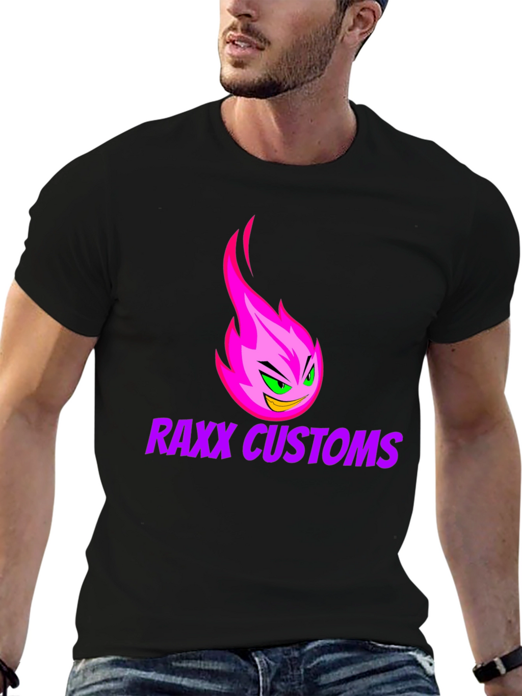 Raxx Customs Graphic T-Shirt - Pink Fireball Design