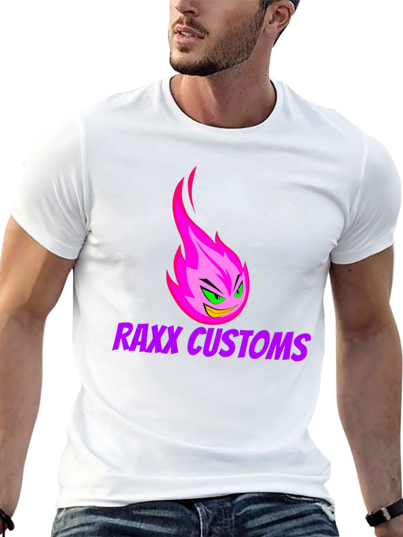 Raxx Customs Graphic T-Shirt - Pink Fireball Design