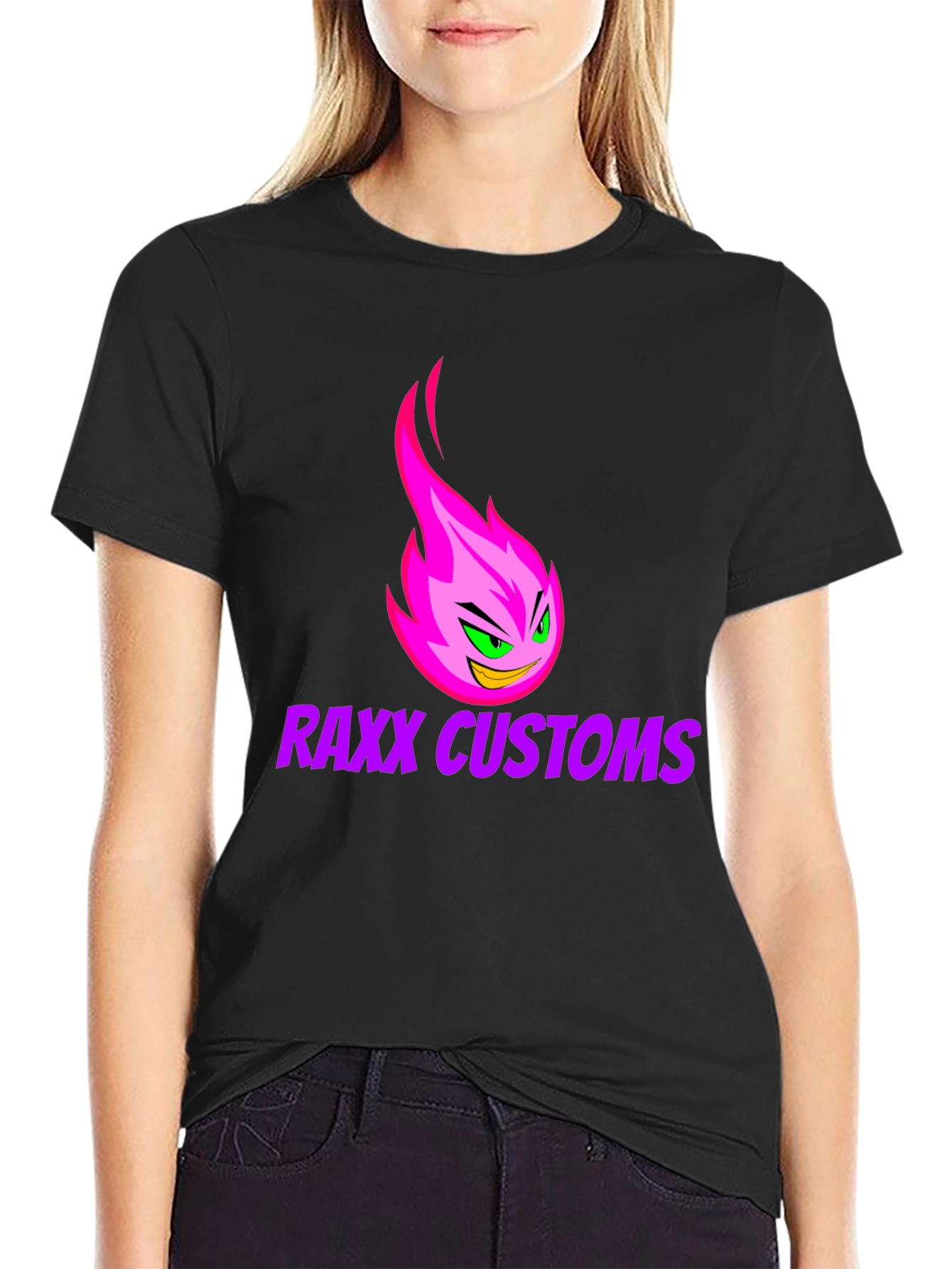 Raxx Customs Graphic T-Shirt - Pink Fireball Design