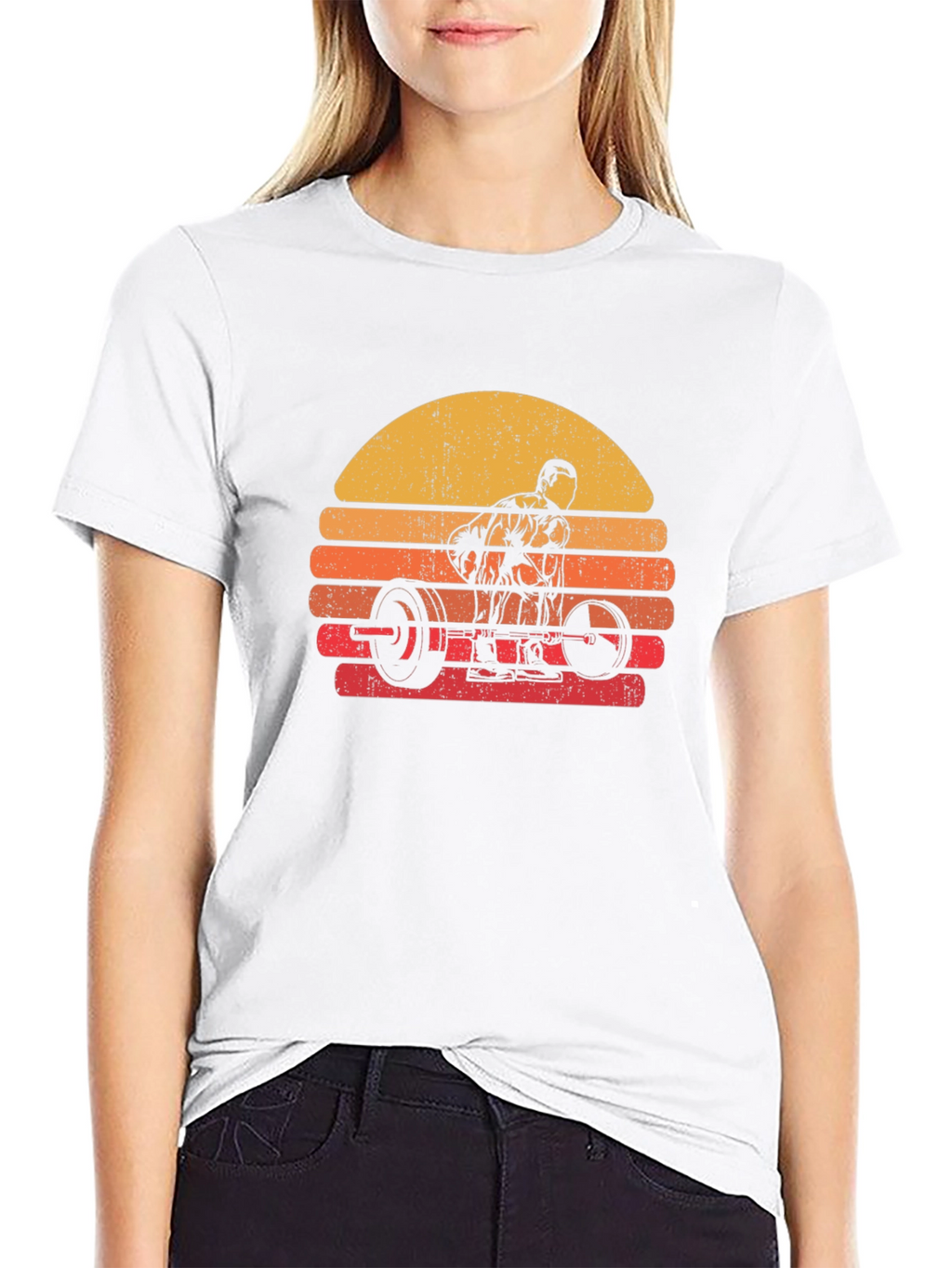 Retro Sunset Deadlift T-Shirt