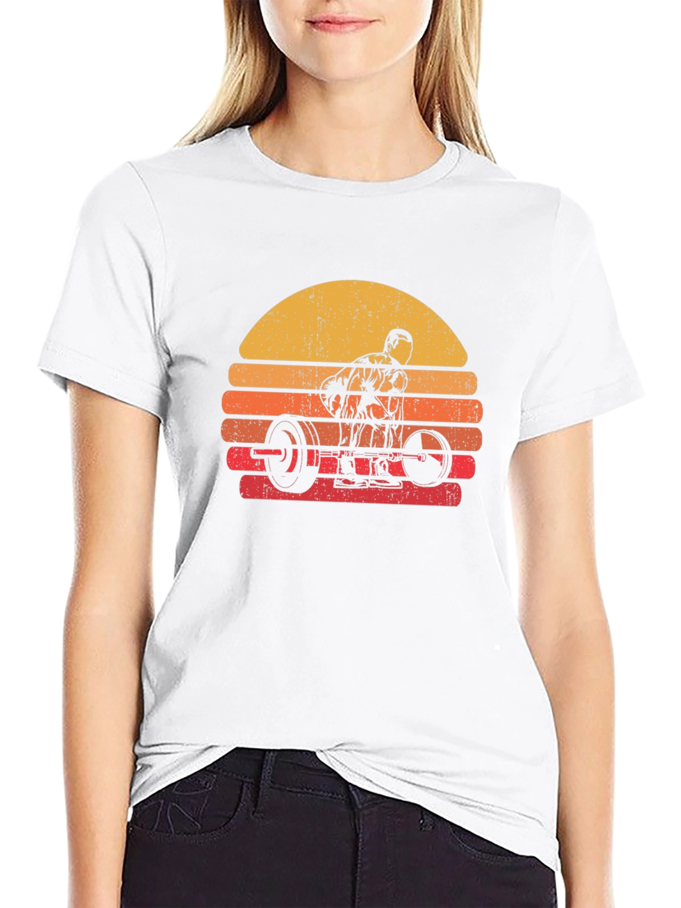 Retro Sunset Deadlift T-Shirt