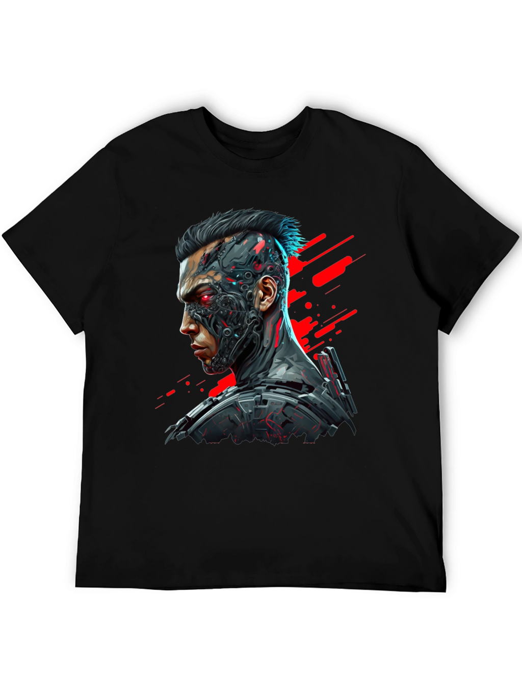 Cyberpunk Style Graphic T-Shirt for Men