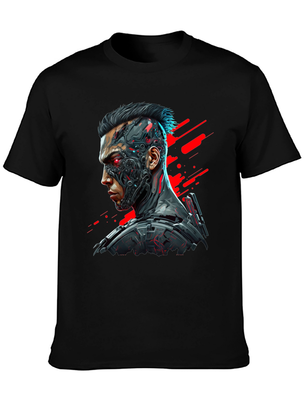 Cyberpunk Style Graphic T-Shirt for Men