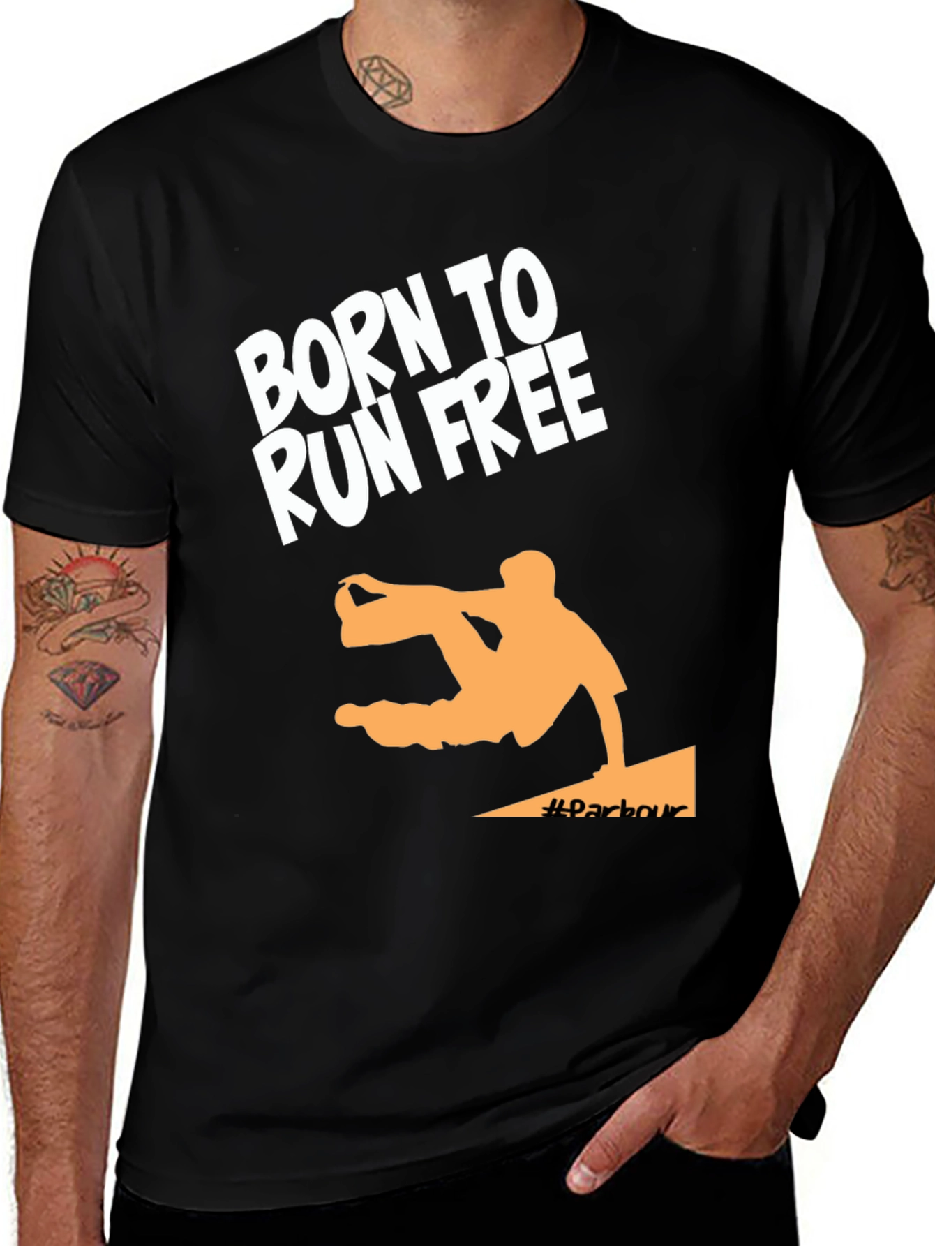 Born to Run Free Black Graphic Tee