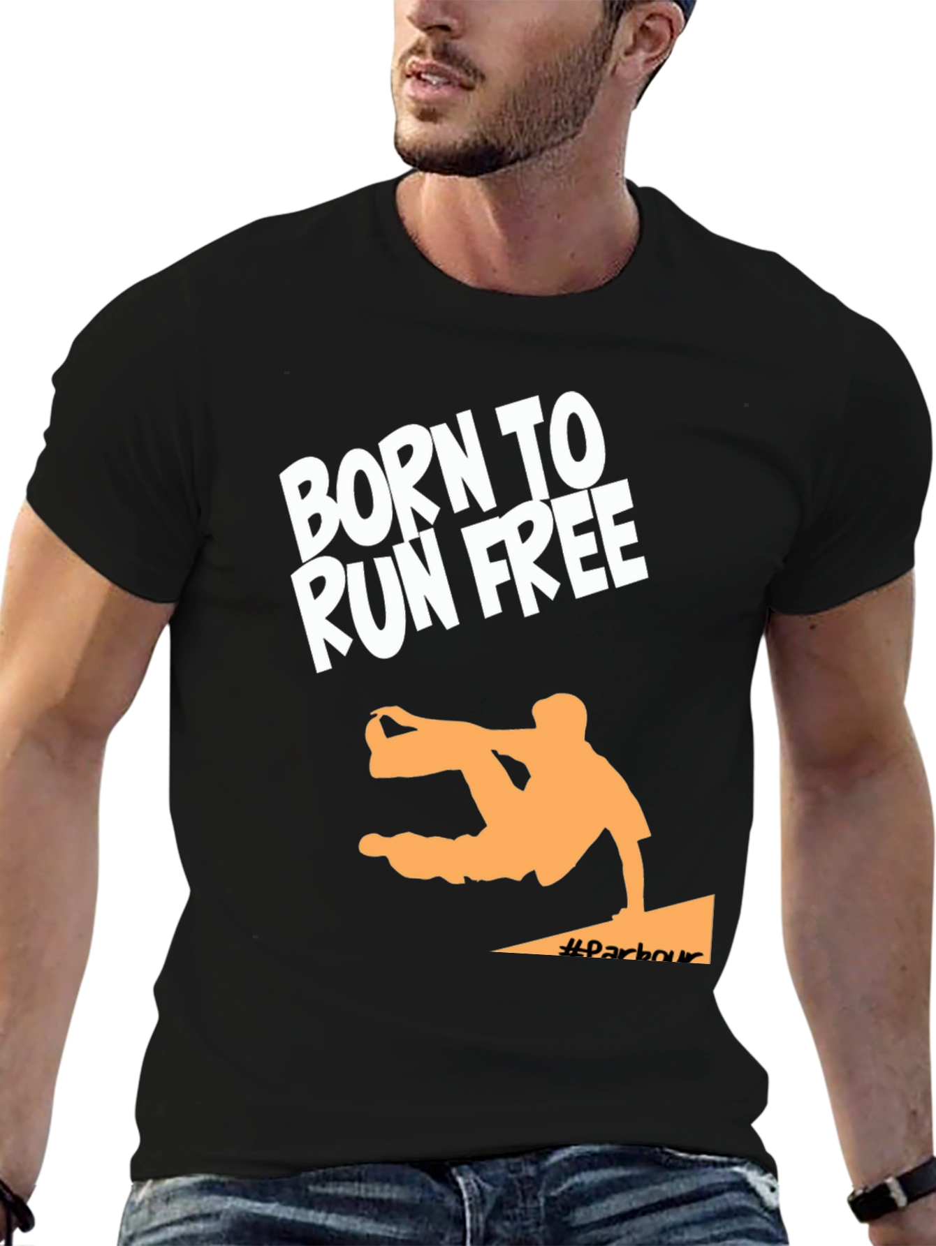 Born to Run Free Black Graphic Tee