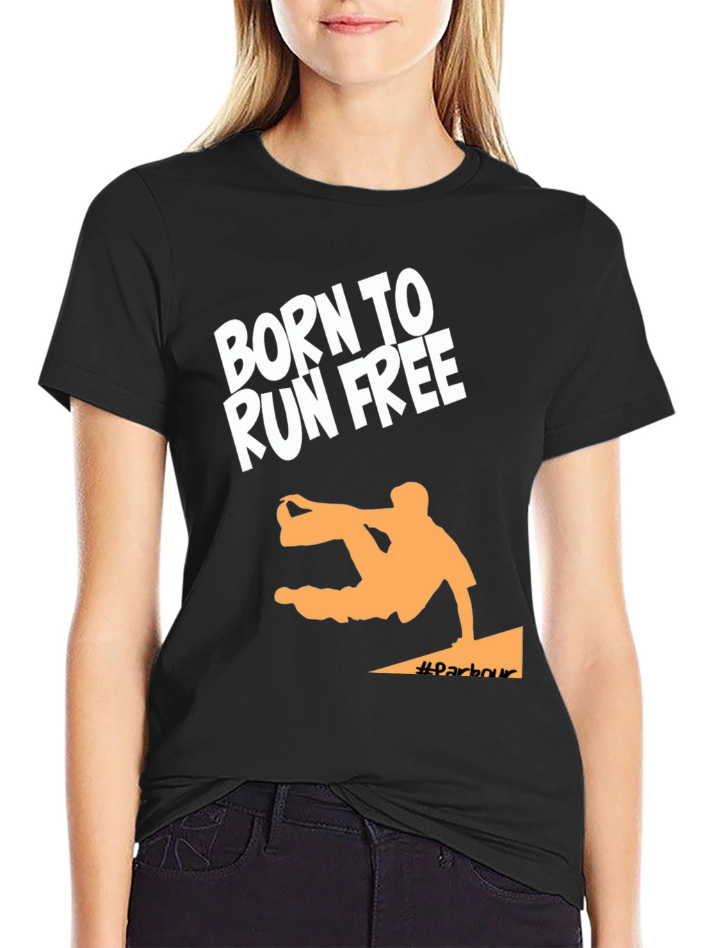 Born to Run Free Black Graphic Tee