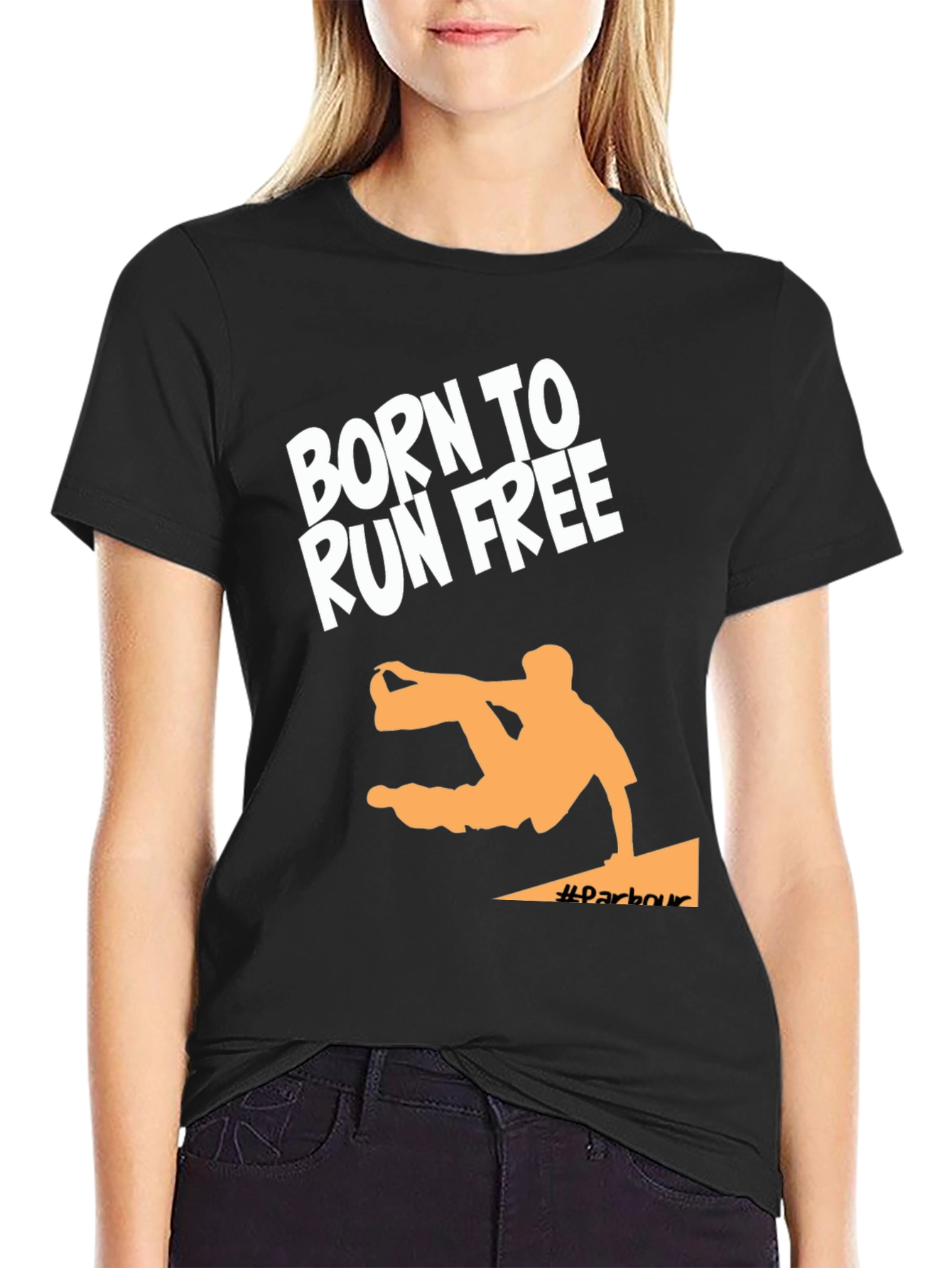 Born to Run Free Black Graphic Tee