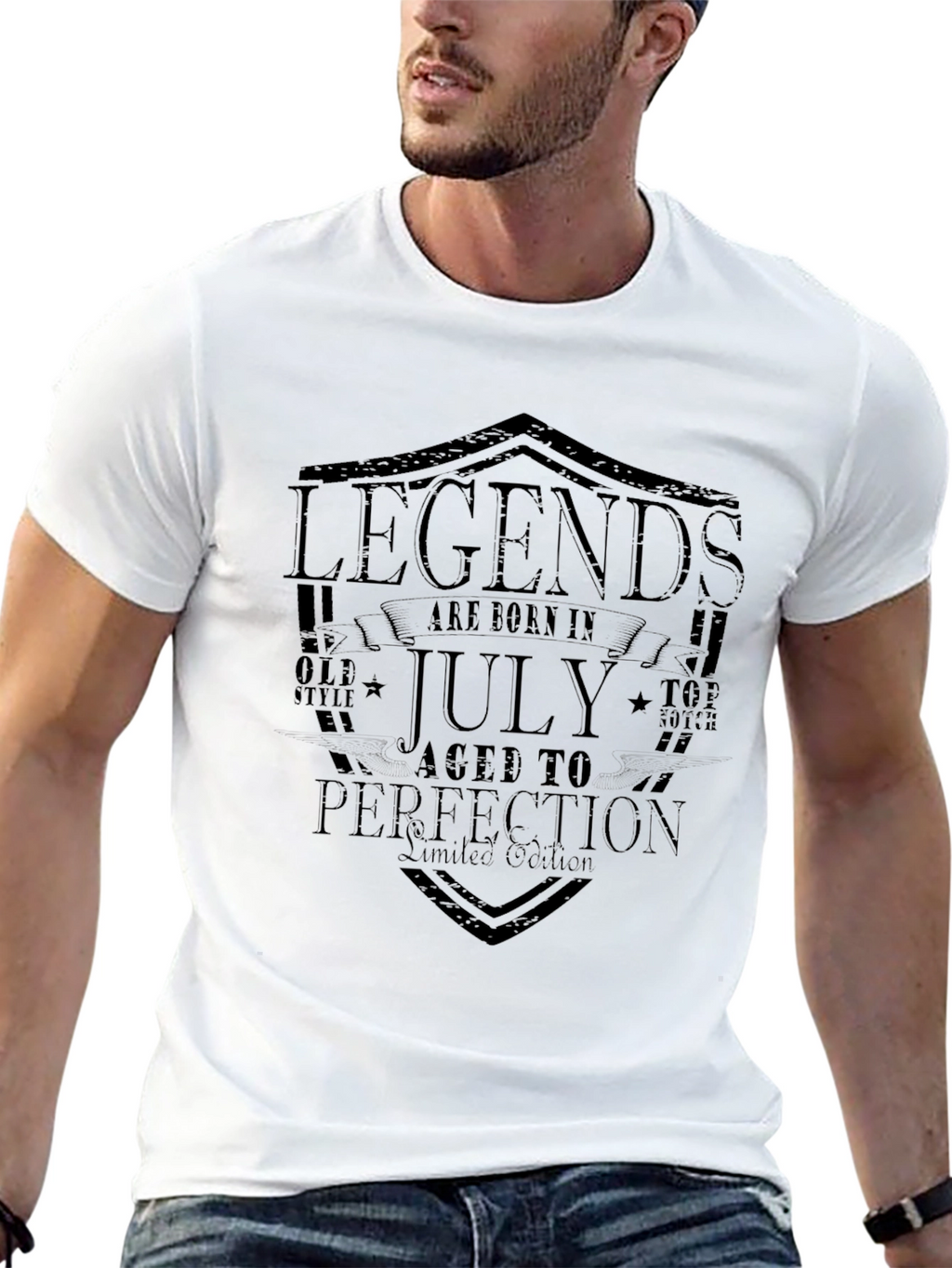 Legends Born in July Black T-Shirt