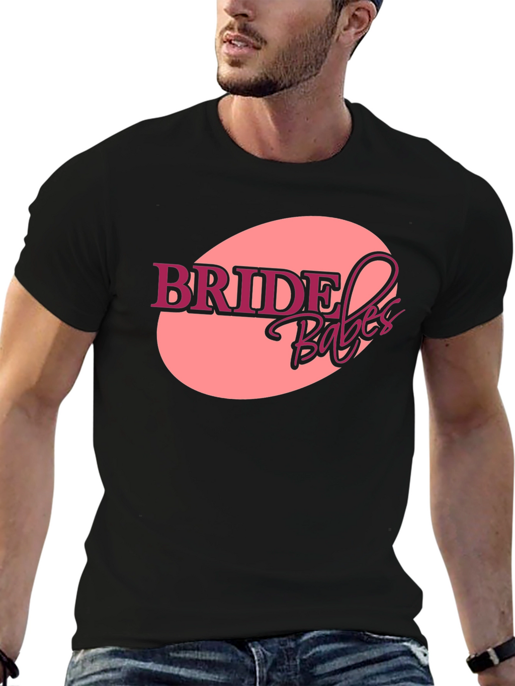 Bride Babes Crew Neck Graphic Tee - Black