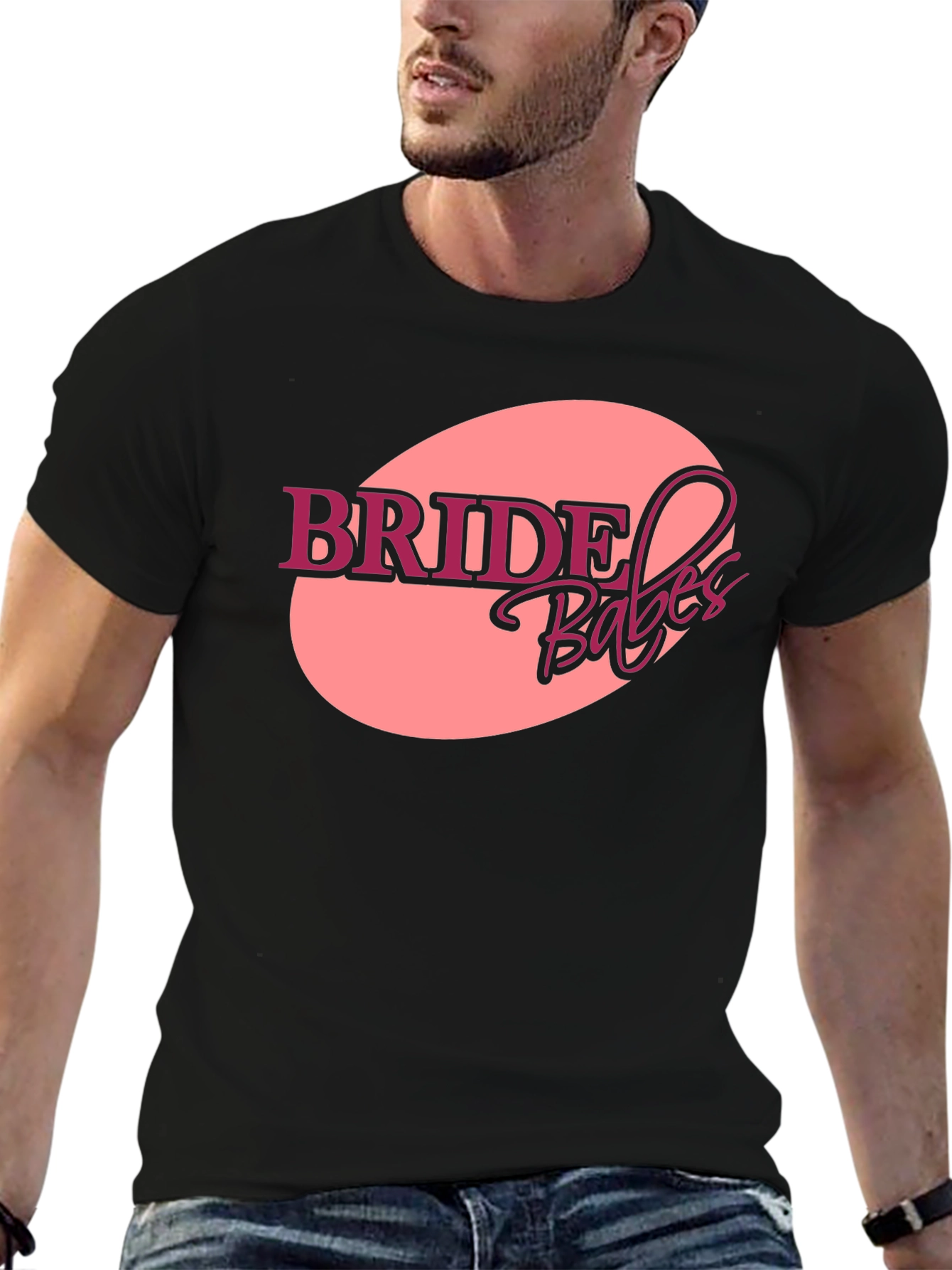 Bride Babes Crew Neck Graphic Tee - Black