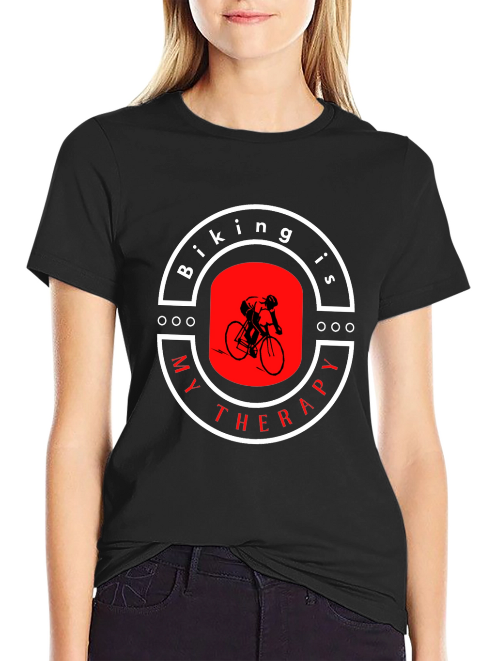 Biking is My Therapy Graphic T-Shirt