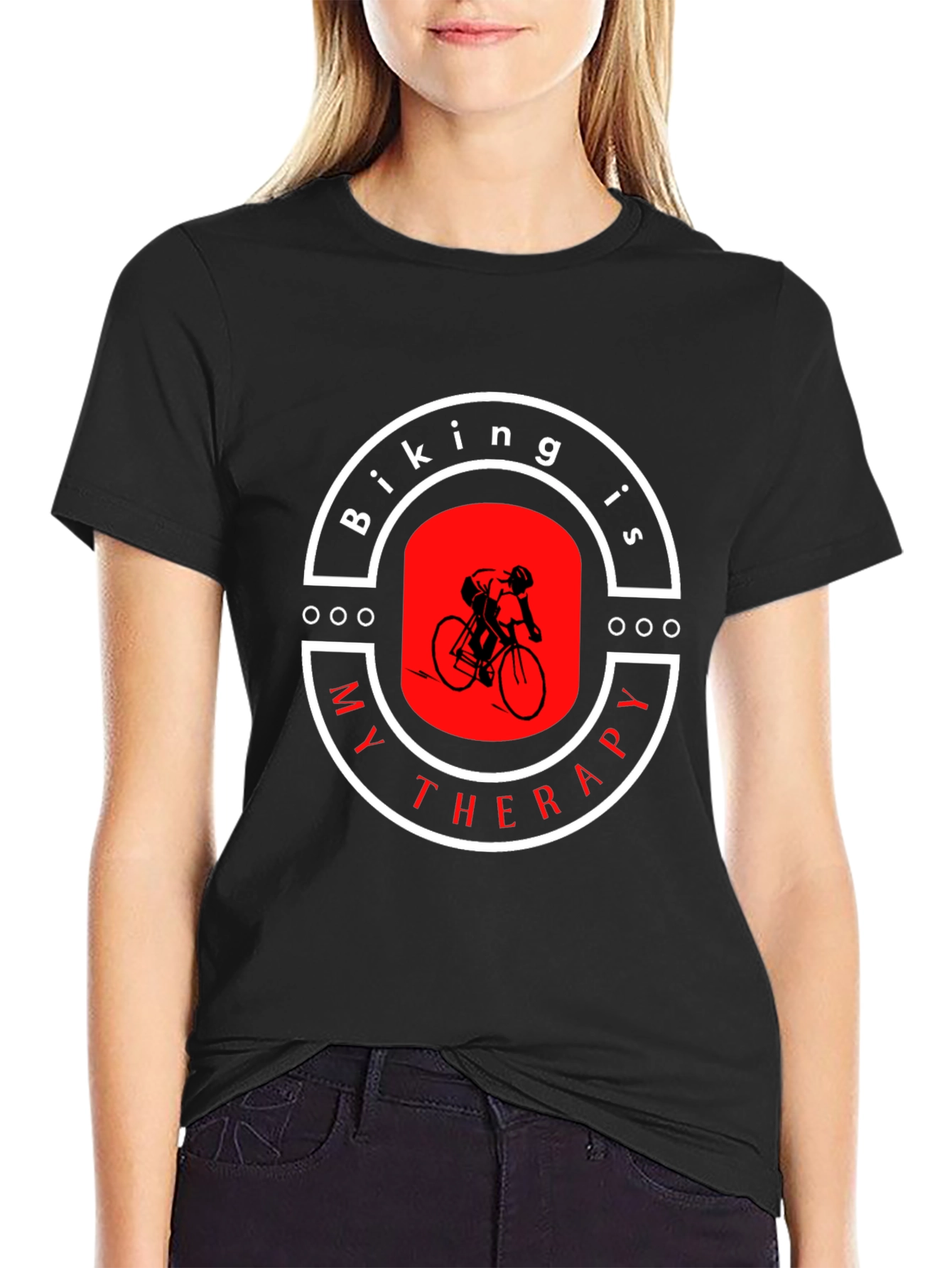 Biking is My Therapy Graphic T-Shirt