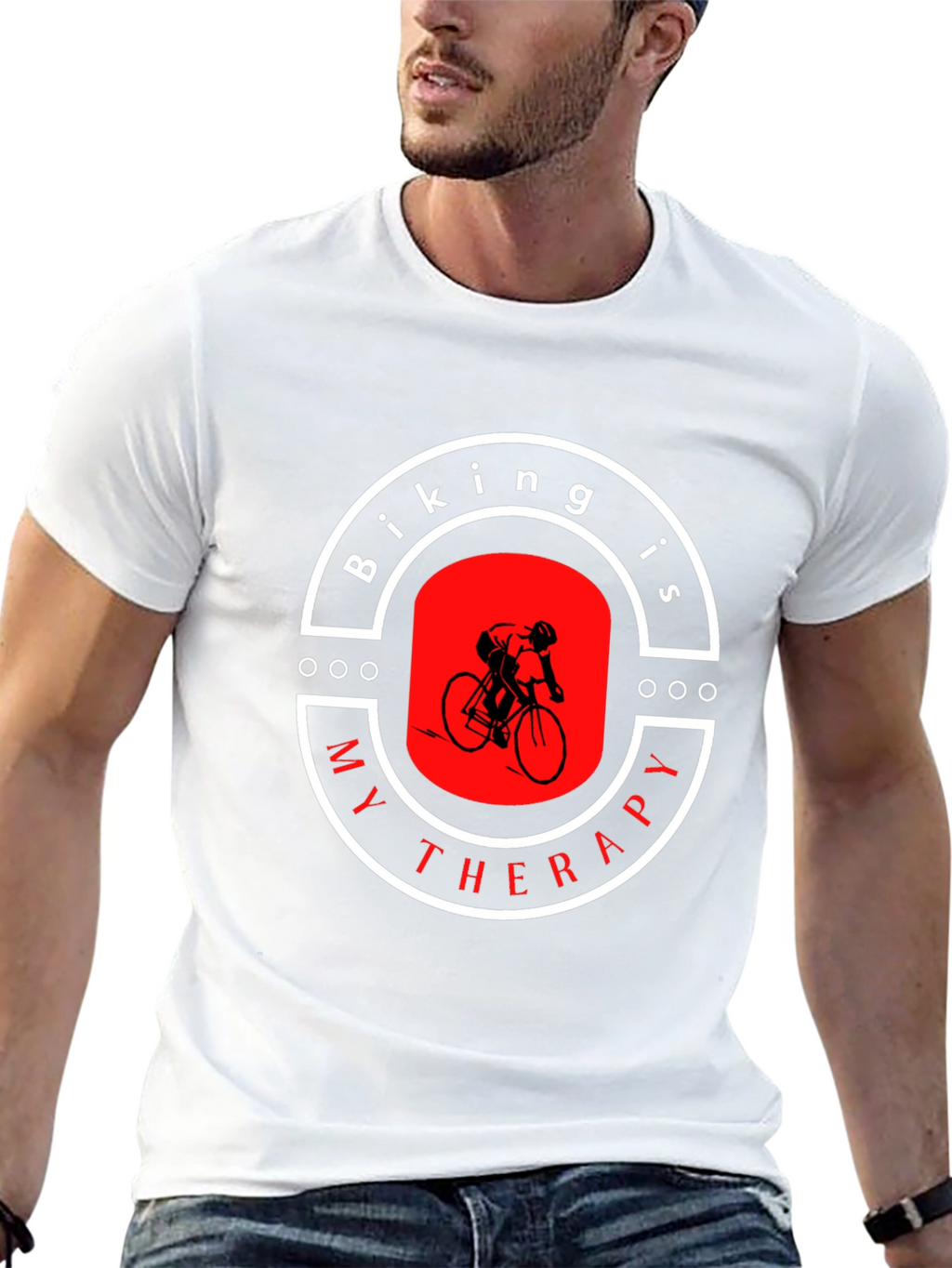Biking is My Therapy Graphic T-Shirt