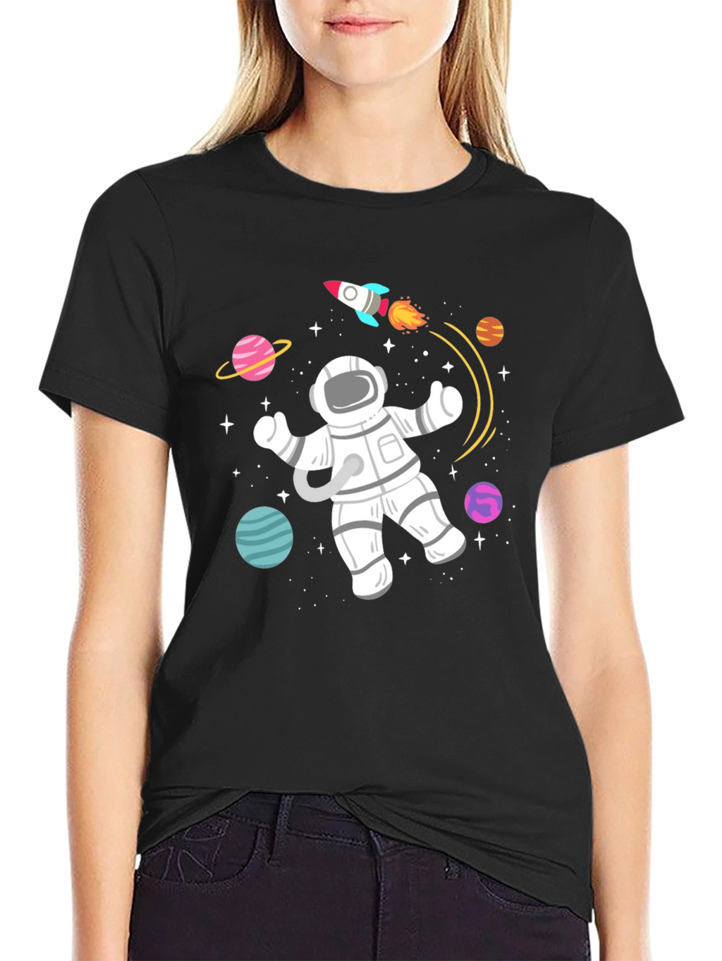 Astronaut in Space Graphic T-Shirt