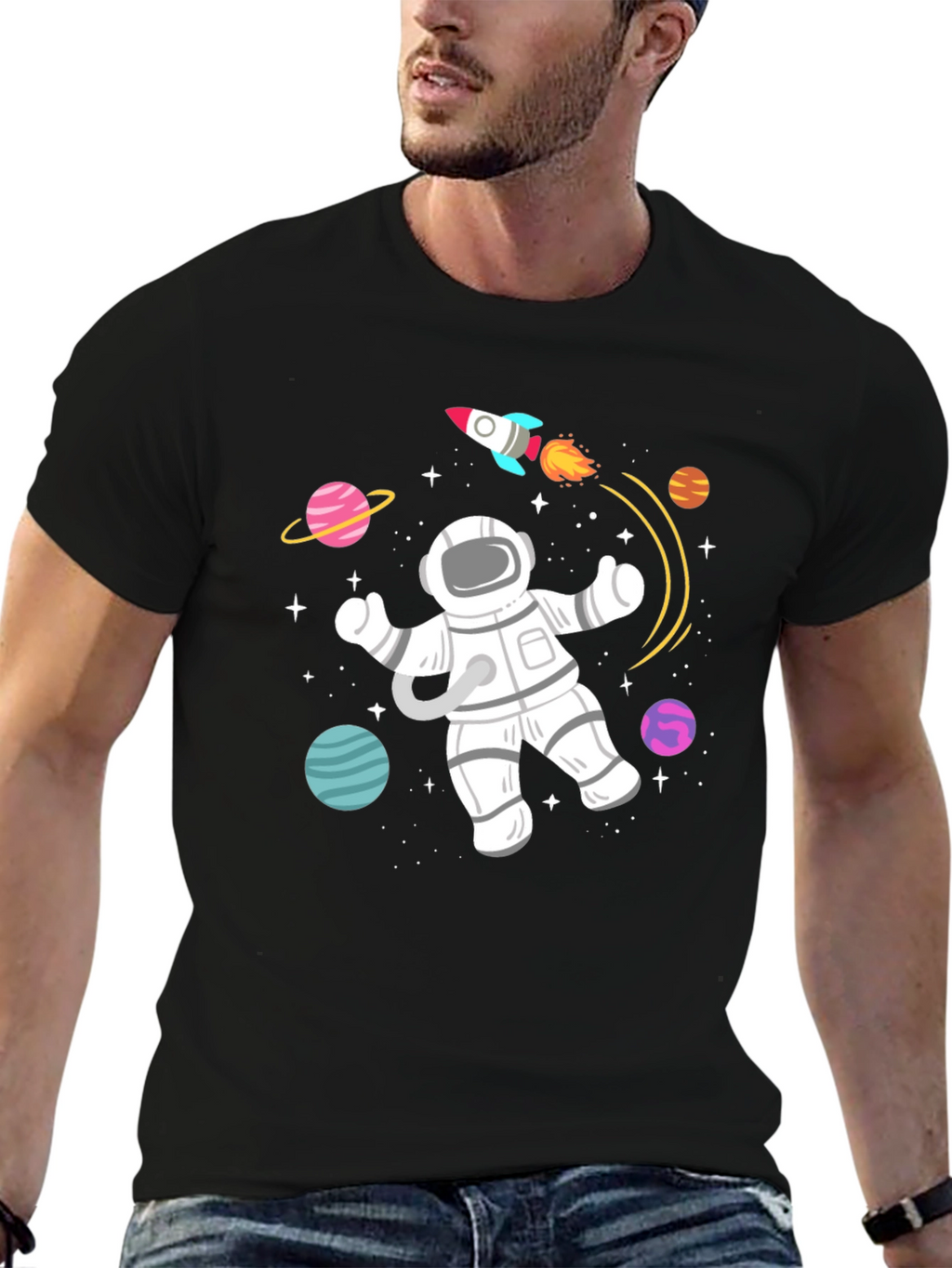 Astronaut in Space Graphic T-Shirt