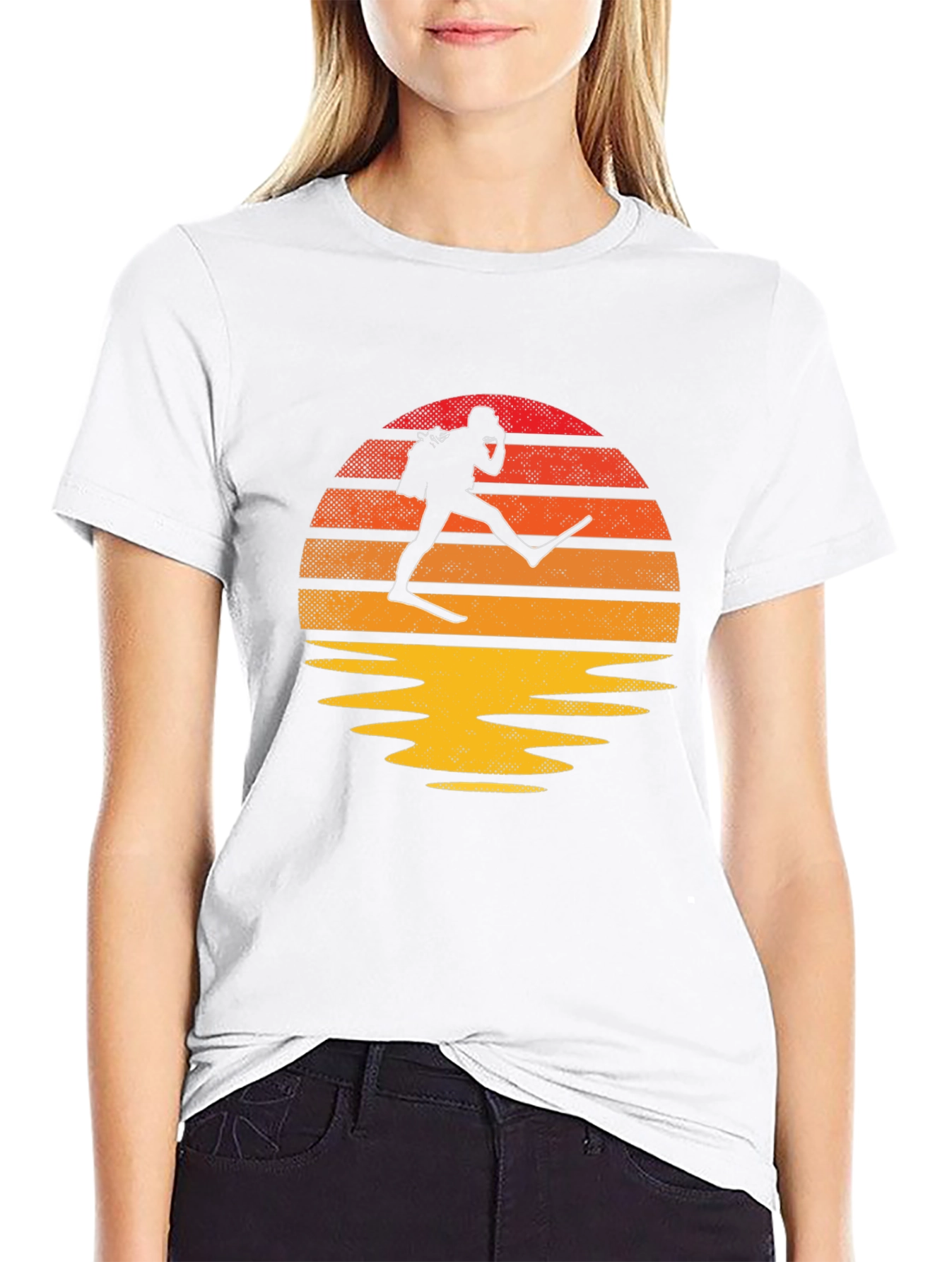 Diver Silhouette T-Shirt: Ocean Sunset Design