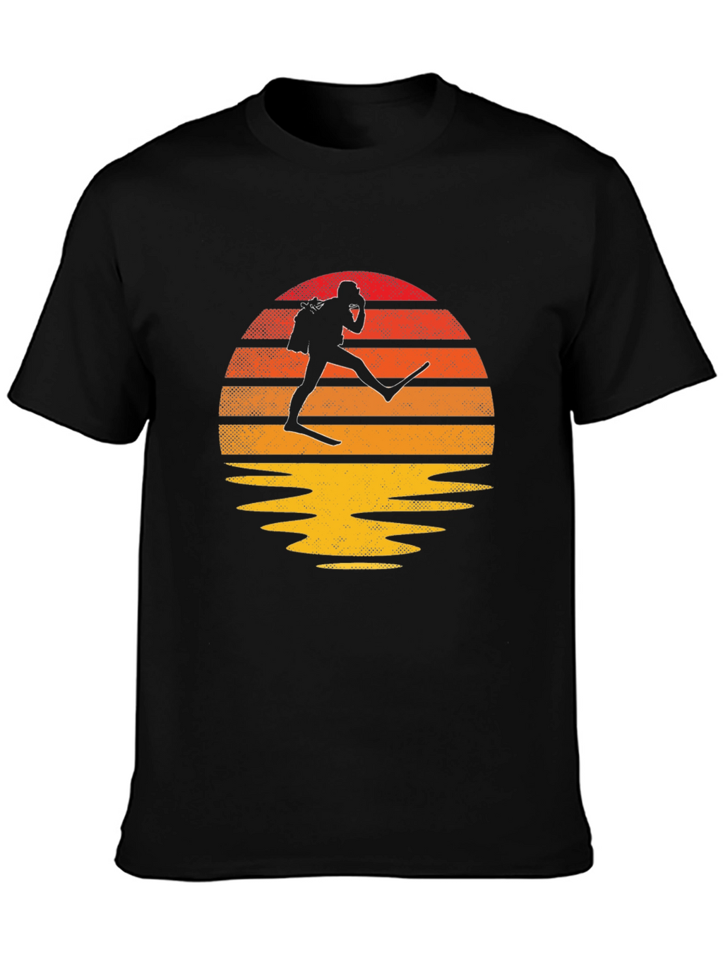 Diver Silhouette T-Shirt: Ocean Sunset Design