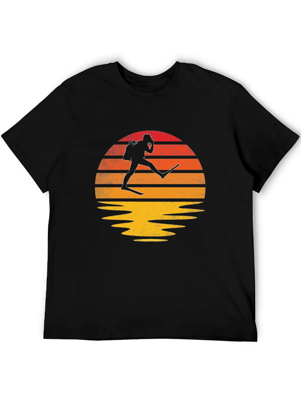 Diver Silhouette T-Shirt: Ocean Sunset Design