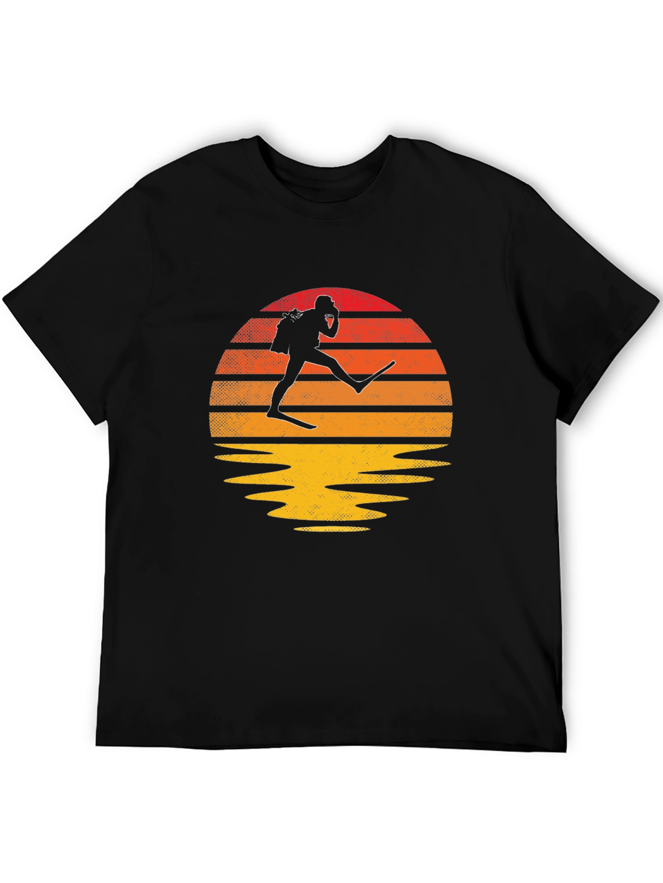 Diver Silhouette T-Shirt: Ocean Sunset Design