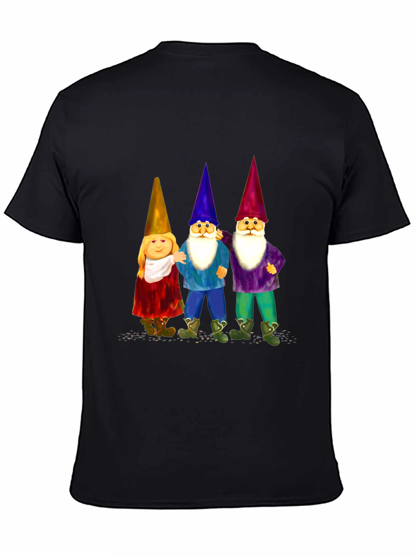 Gnome Trio T-Shirt Black Cotton Blend