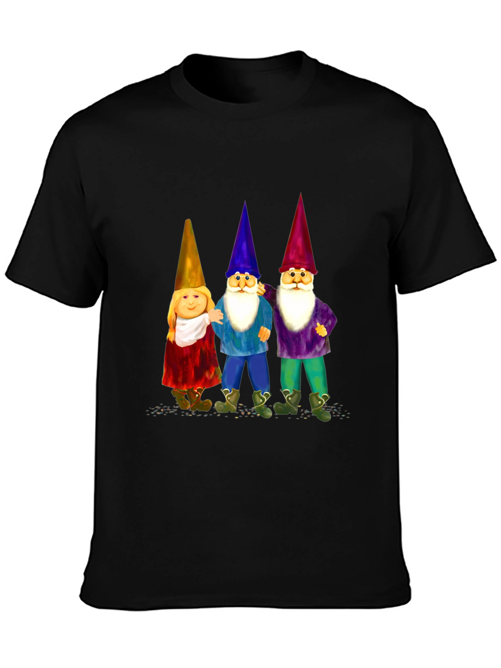 Gnome Trio T-Shirt Black Cotton Blend