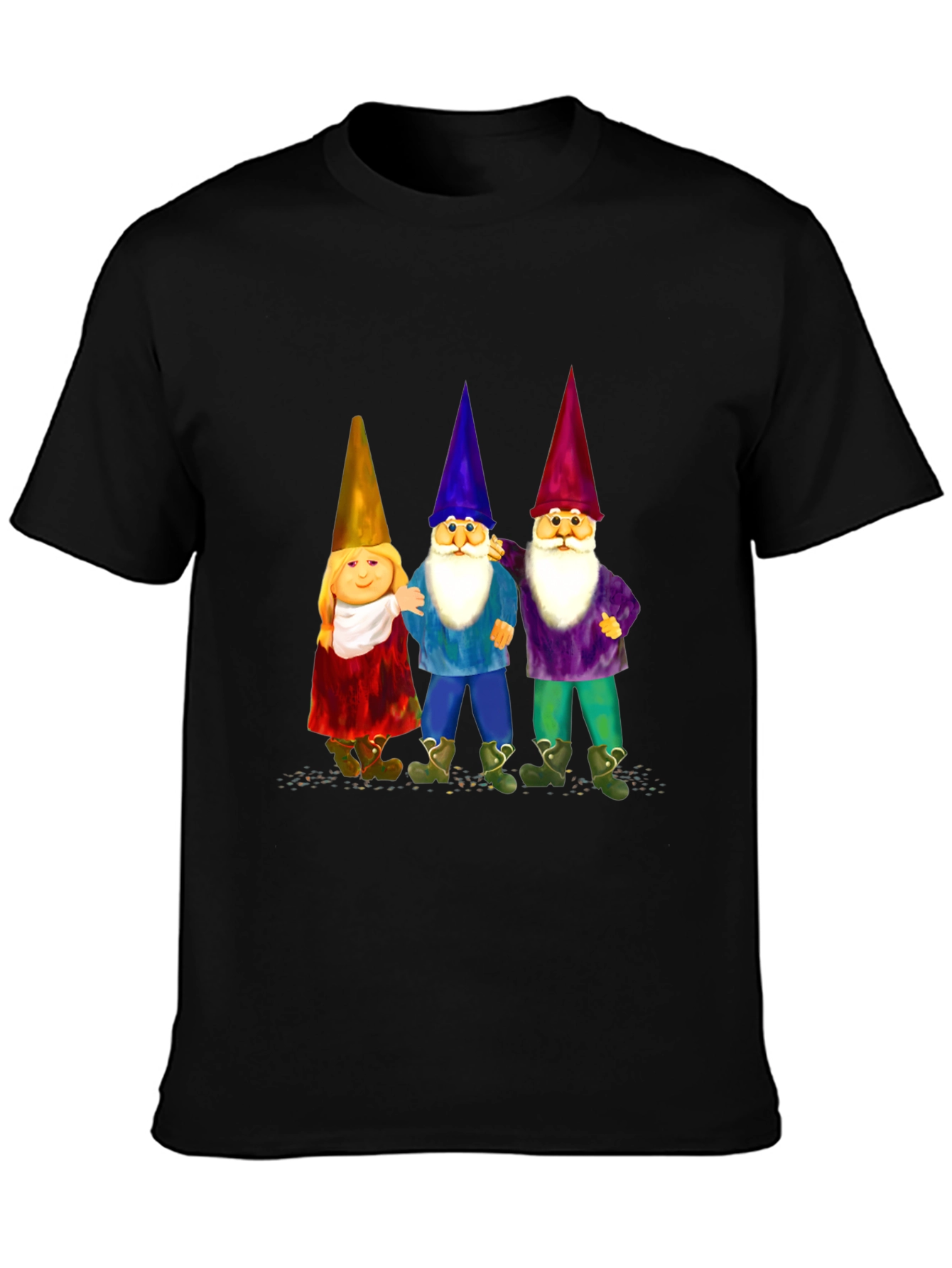 Gnome Trio T-Shirt Black Cotton Blend