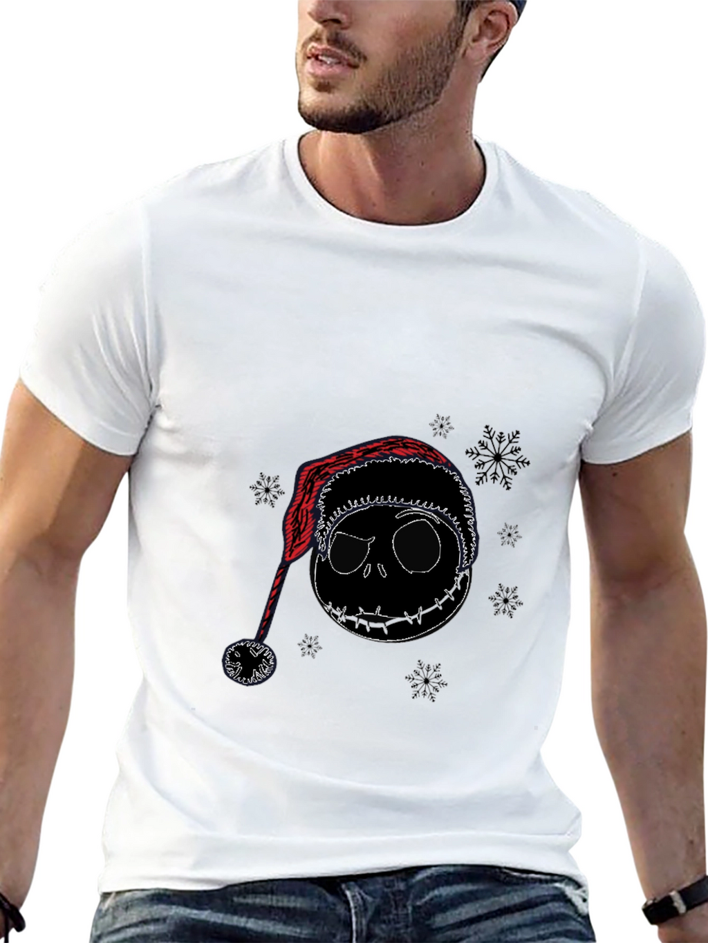 Jack Skellington Santa Hat T-Shirt
