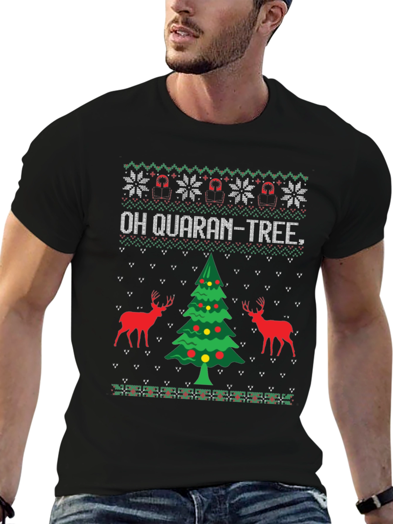 Oh Quaran-Tree Ugly Christmas Sweater T-Shirt