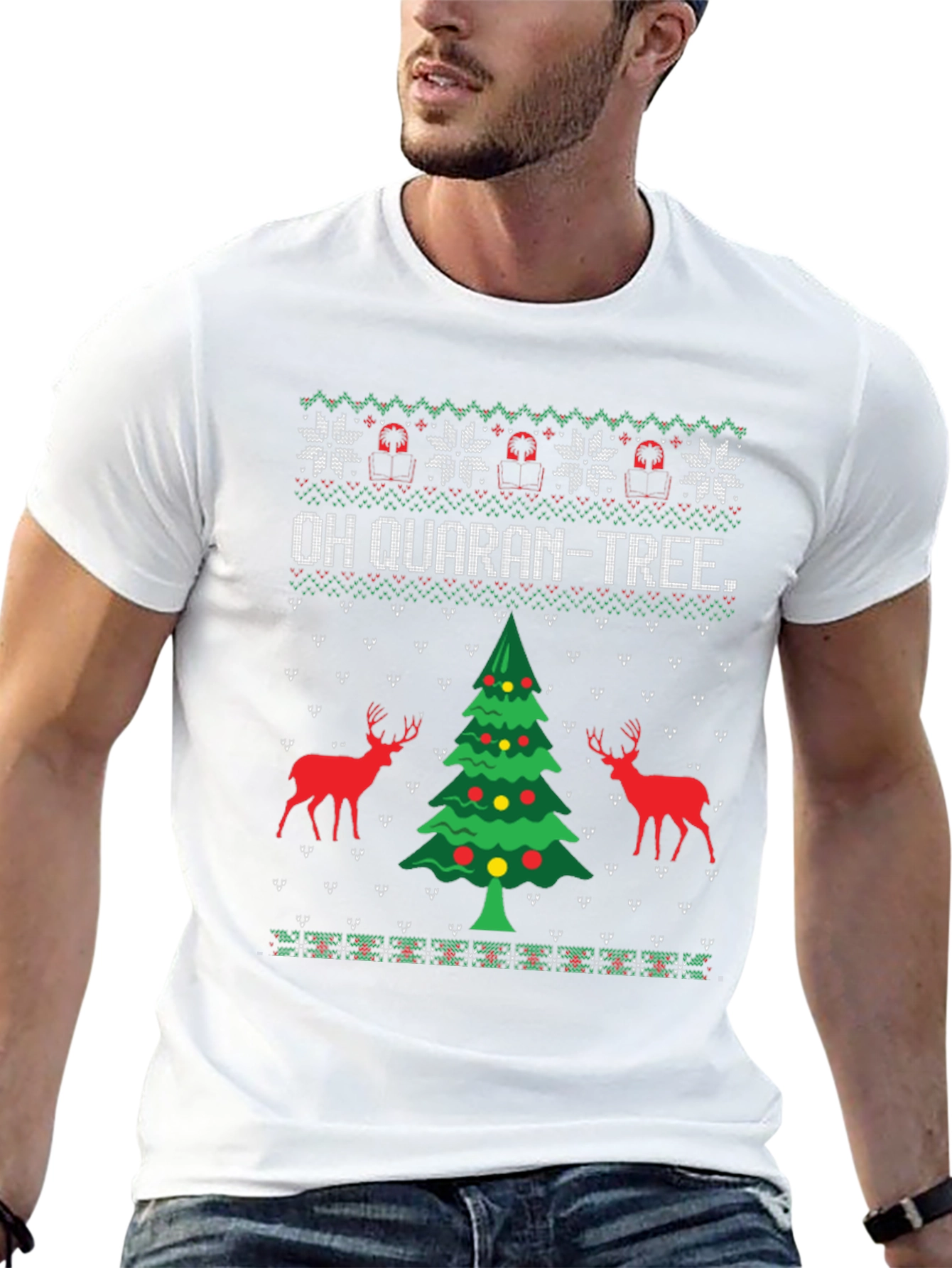 Oh Quaran-Tree Ugly Christmas Sweater T-Shirt