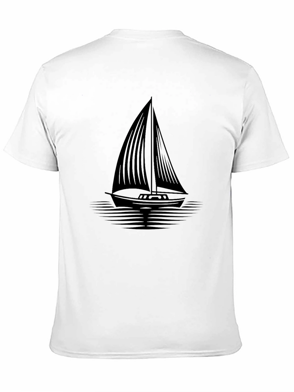Sailboat Graphic Tee - Classic Black Cotton T-Shirt