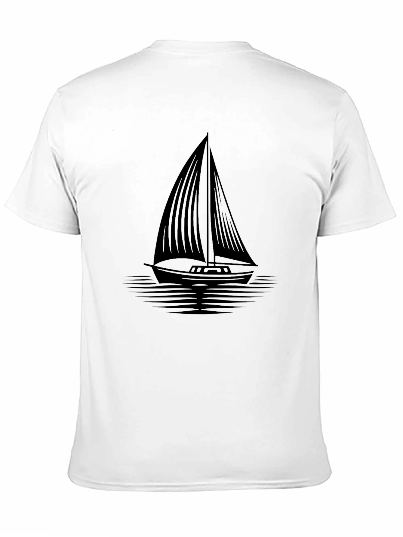 Sailboat Graphic Tee - Classic Black Cotton T-Shirt