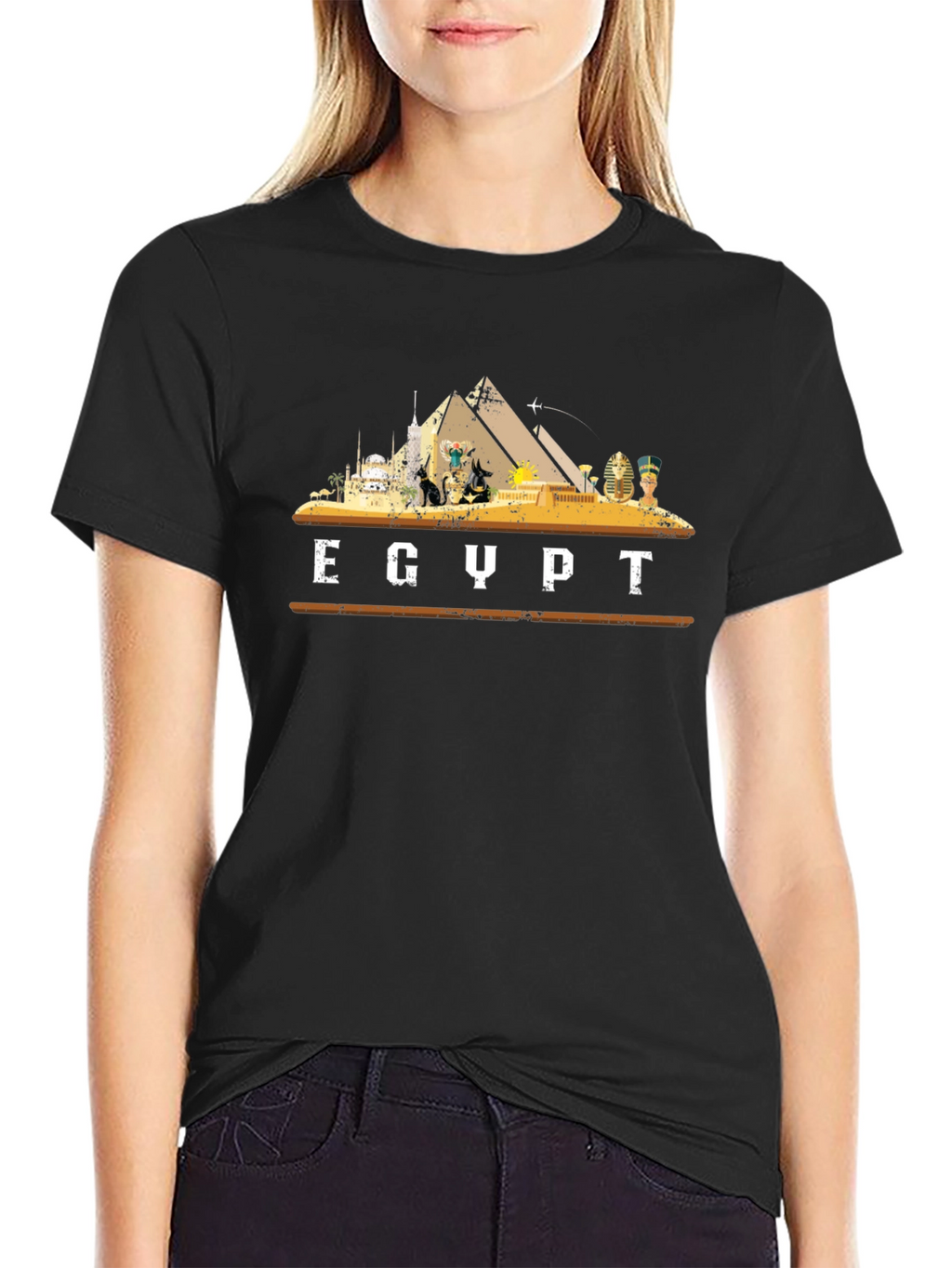 Egypt Graphic T-Shirt Black Cotton Tee