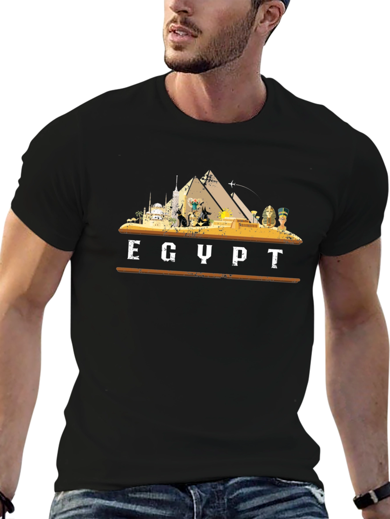 Egypt Graphic T-Shirt Black Cotton Tee