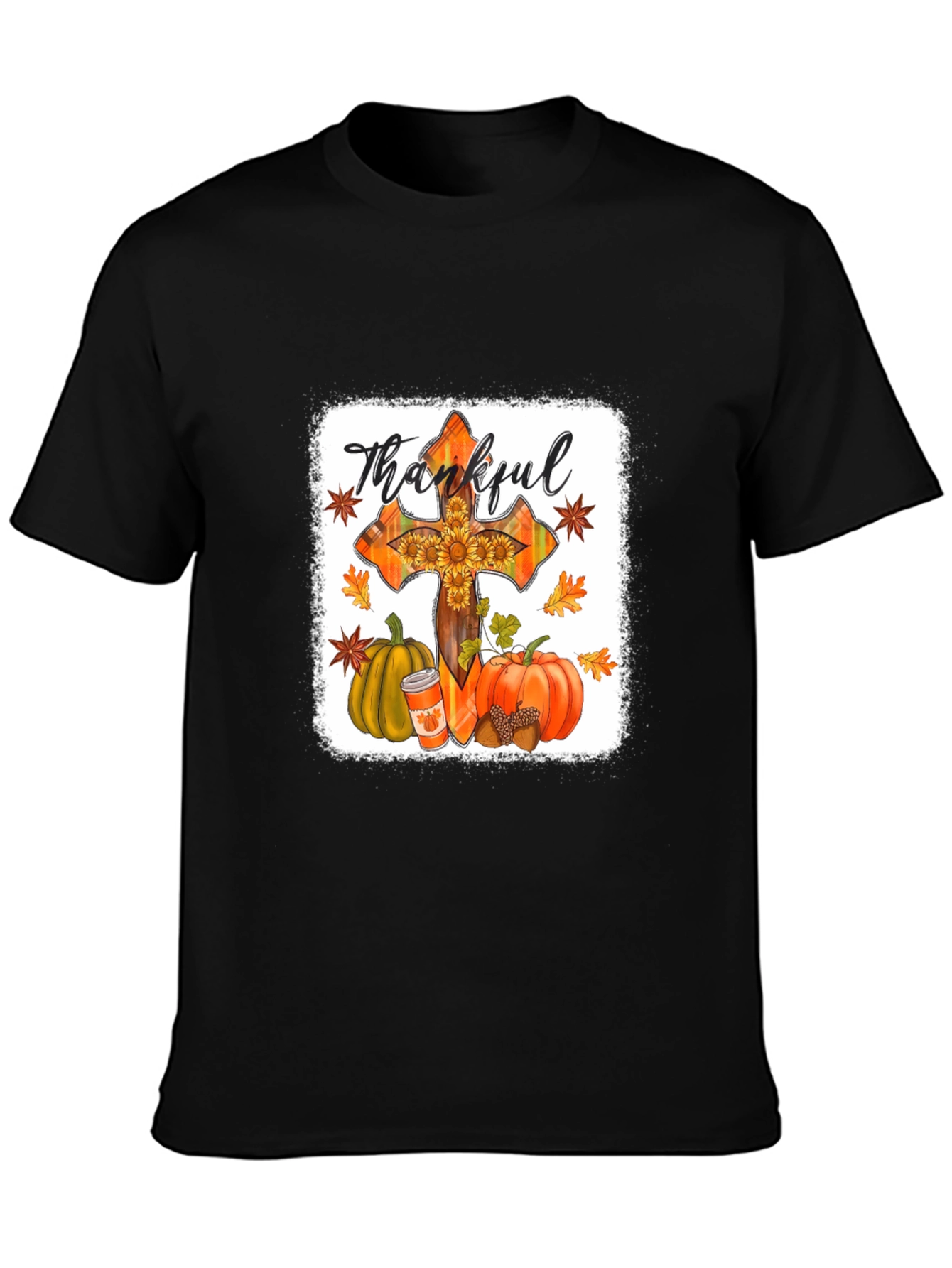 Thankful Cross Fall Graphic T-Shirt