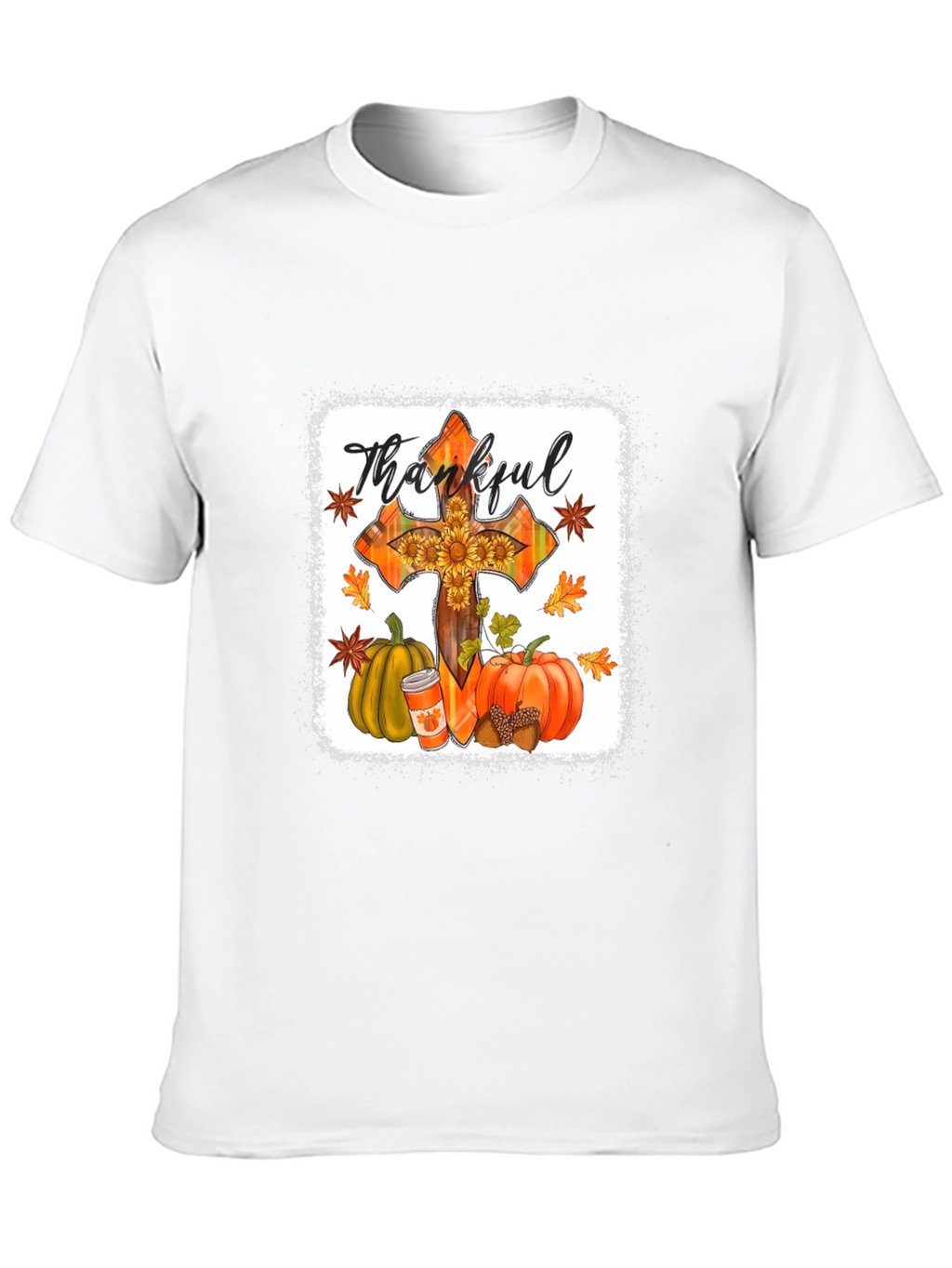 Thankful Cross Fall Graphic T-Shirt