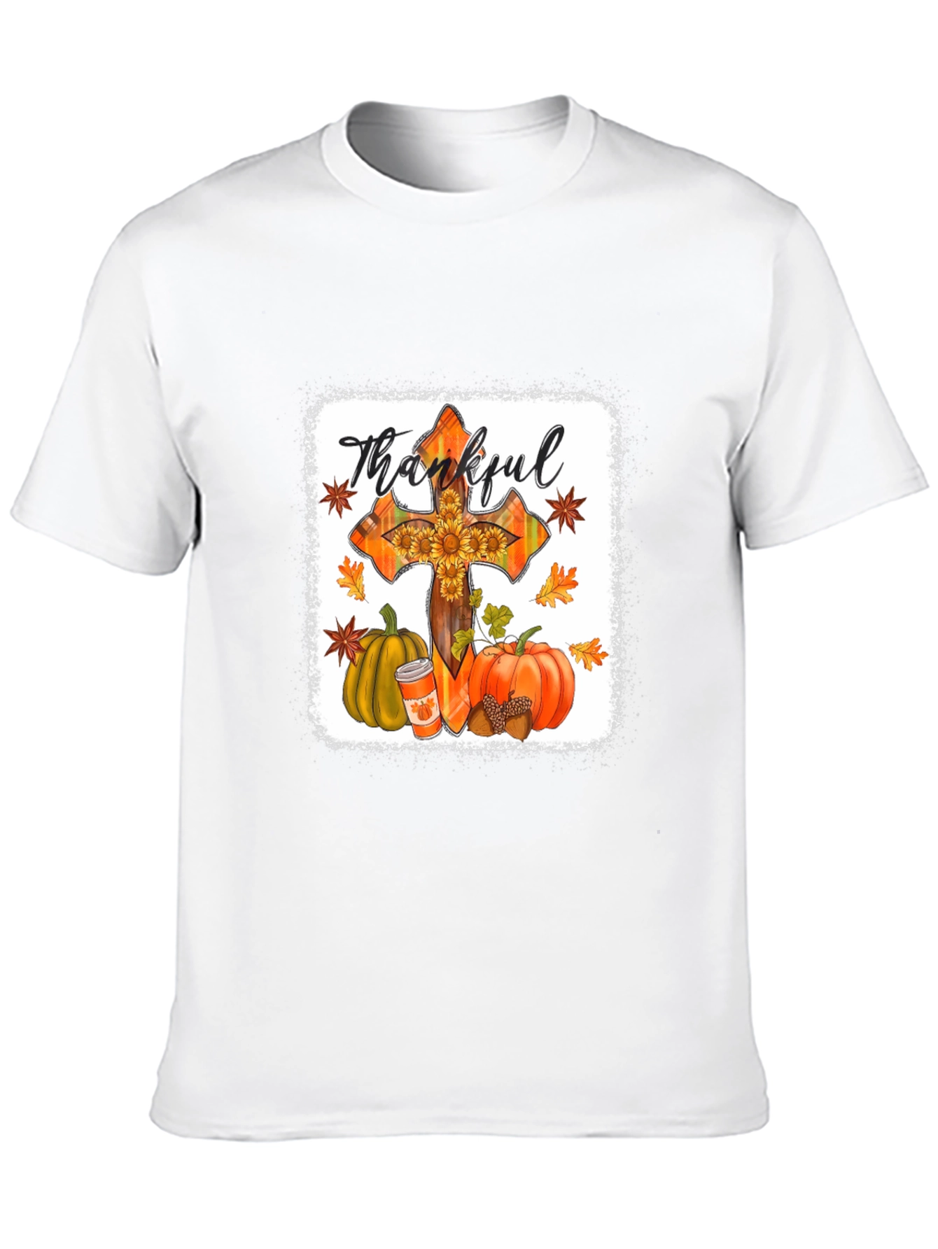 Thankful Cross Fall Graphic T-Shirt
