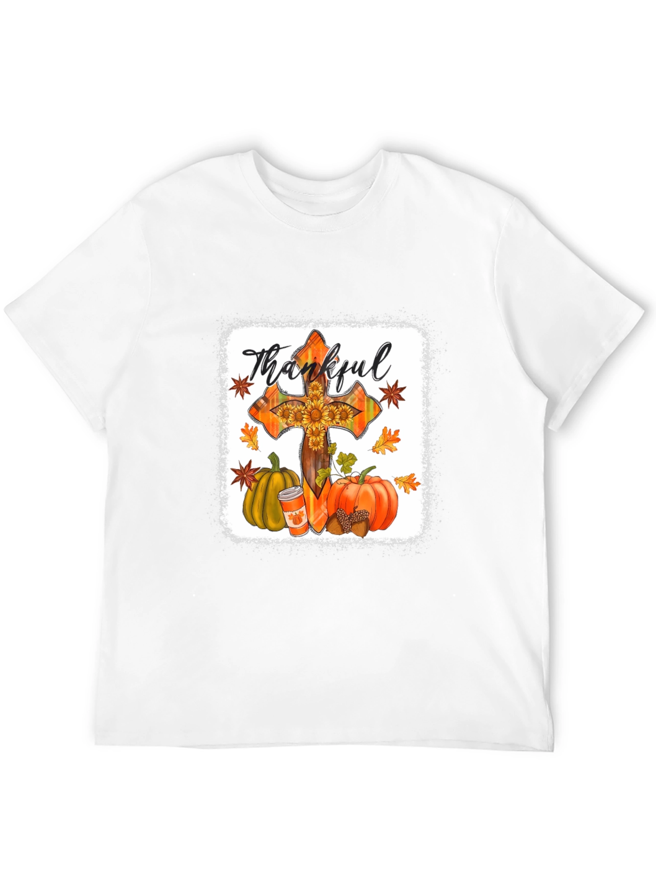 Thankful Cross Fall Graphic T-Shirt
