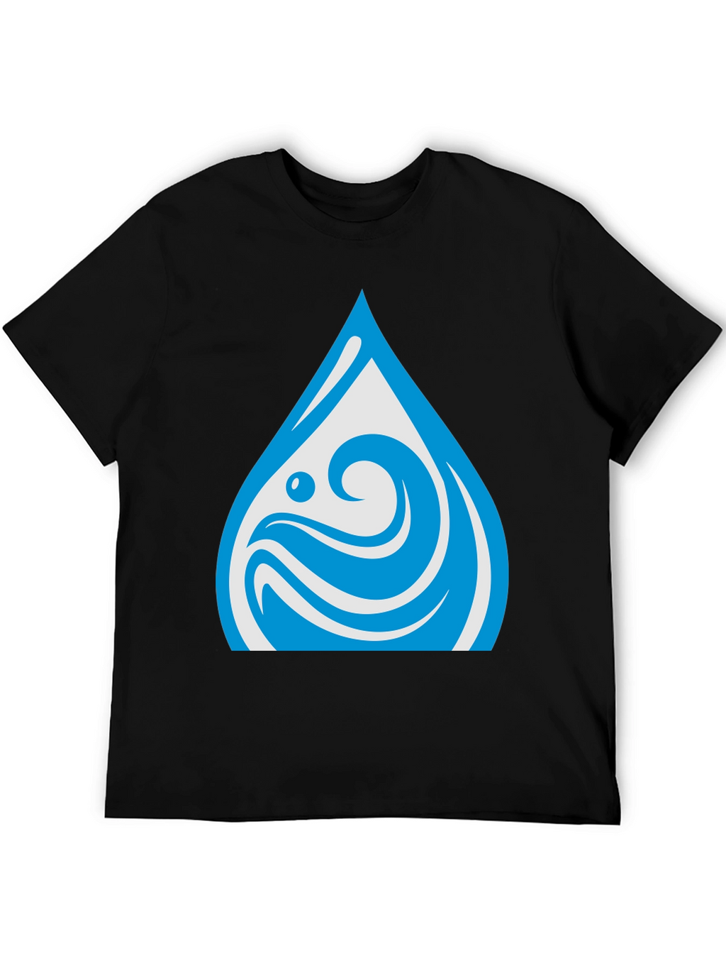 Water Drop Graphic Black T-Shirt