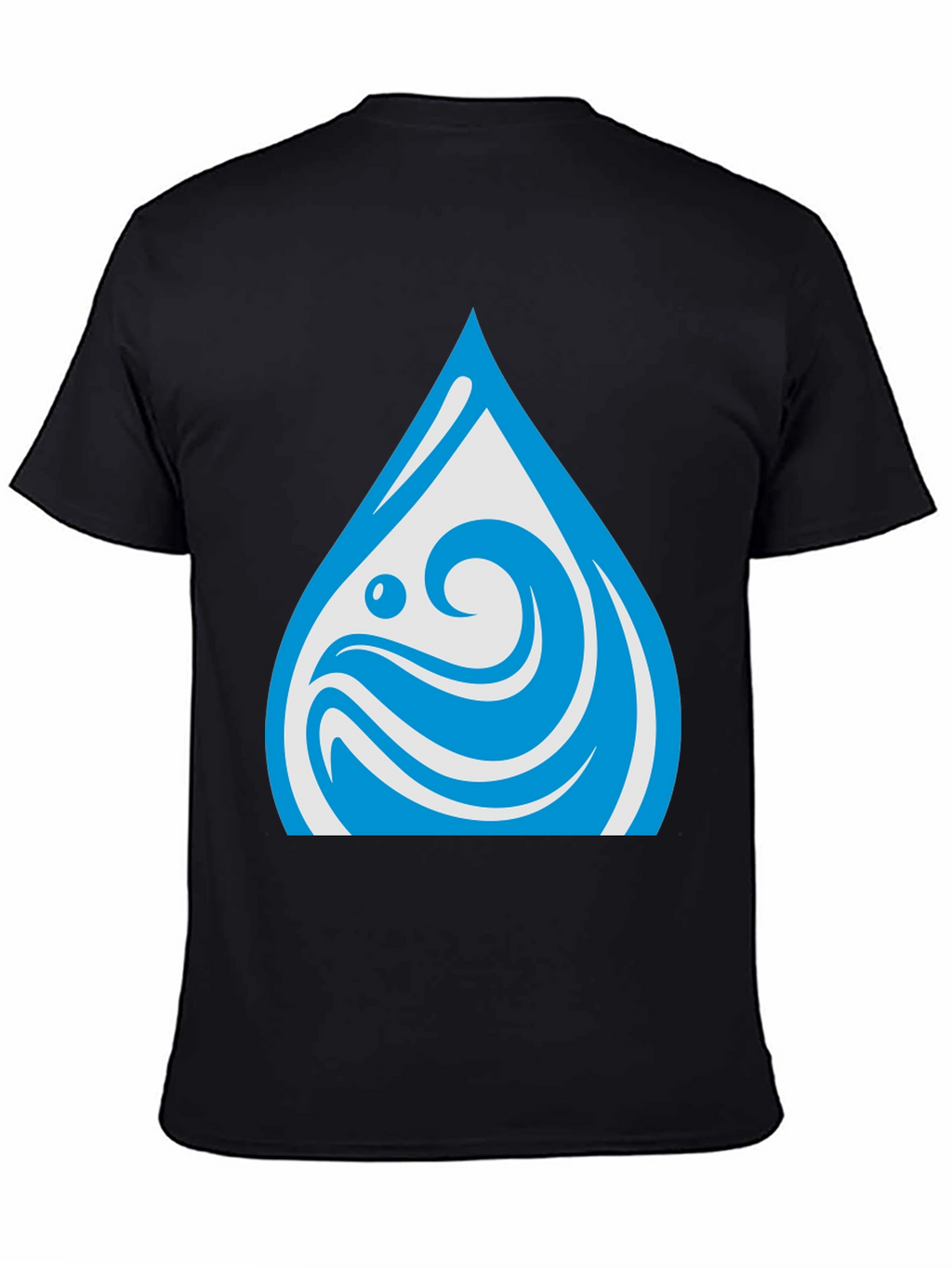Water Drop Graphic Black T-Shirt
