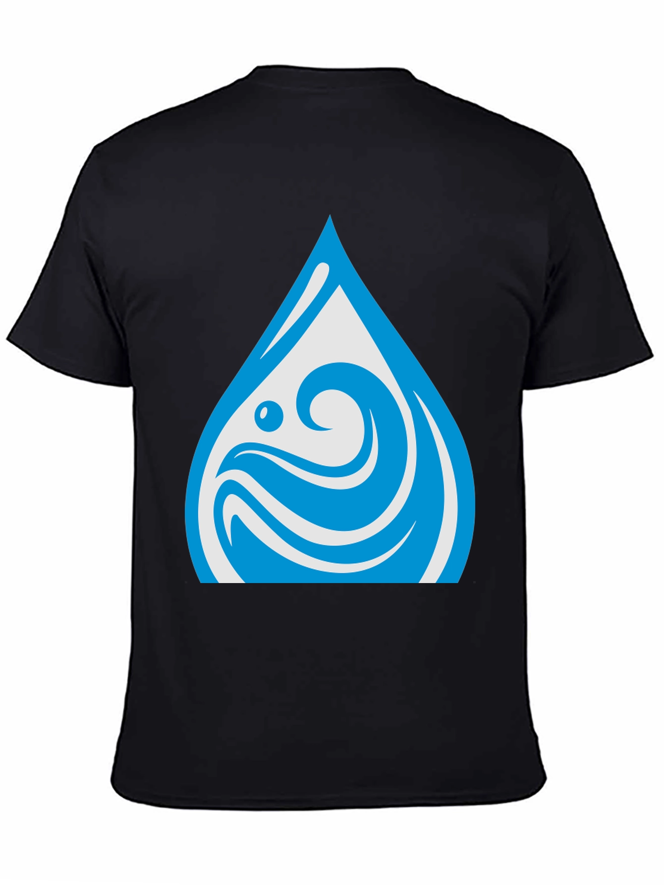 Water Drop Graphic Black T-Shirt